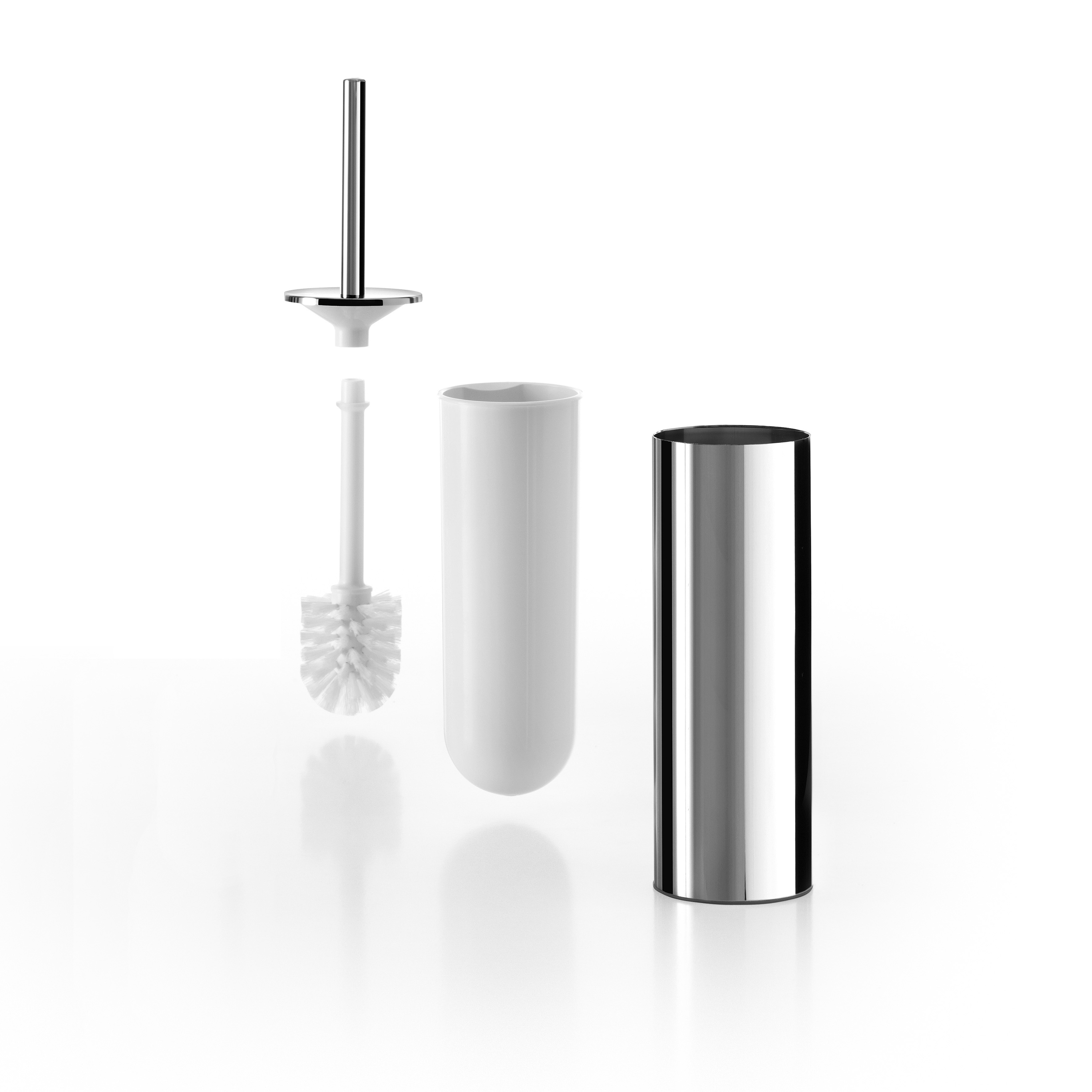 Mito Wall-mounted / free-standing toilet brush holder, white spare brush included