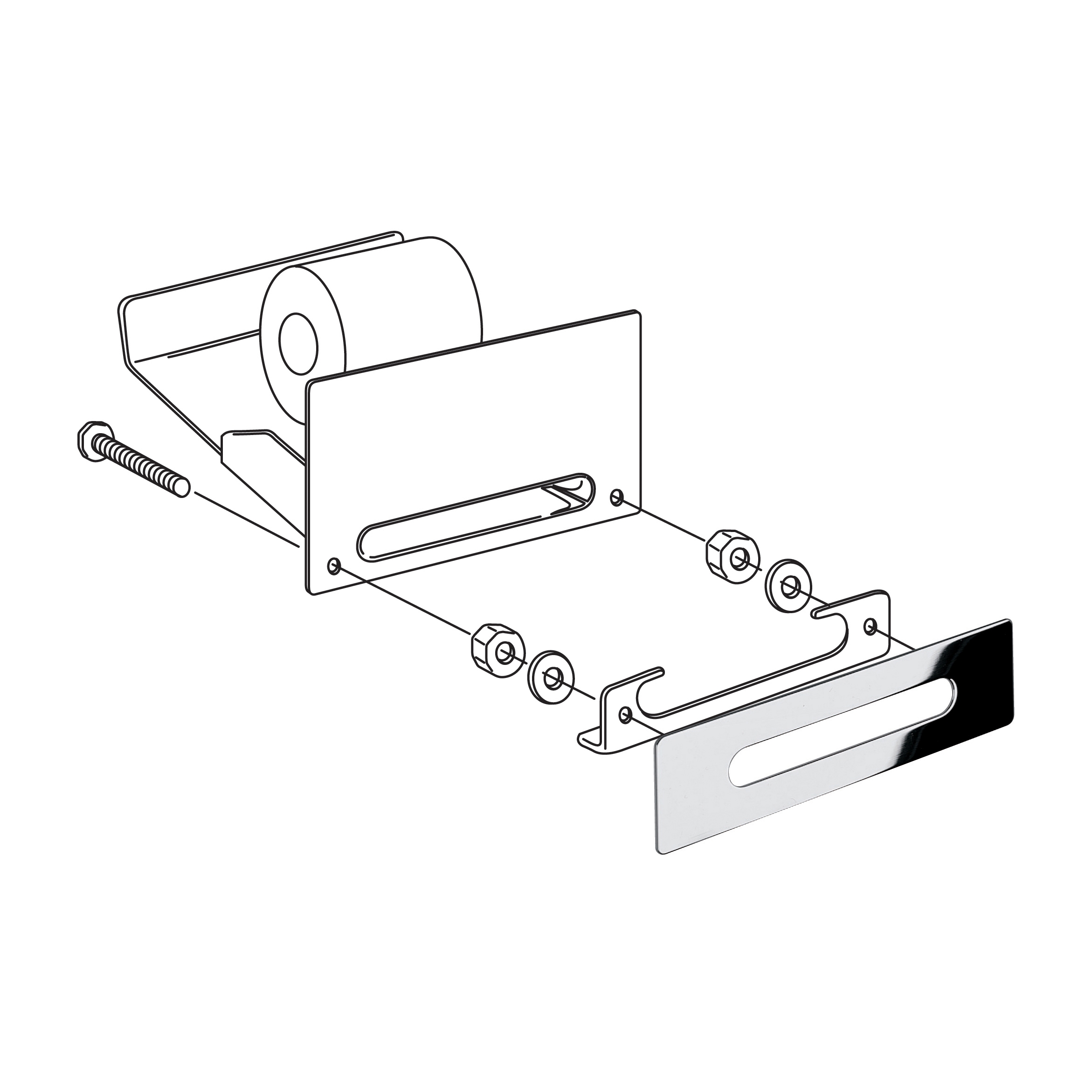Display product Hotellerie Built-in paper holder, for washbasin base unit from manufacturer Inda