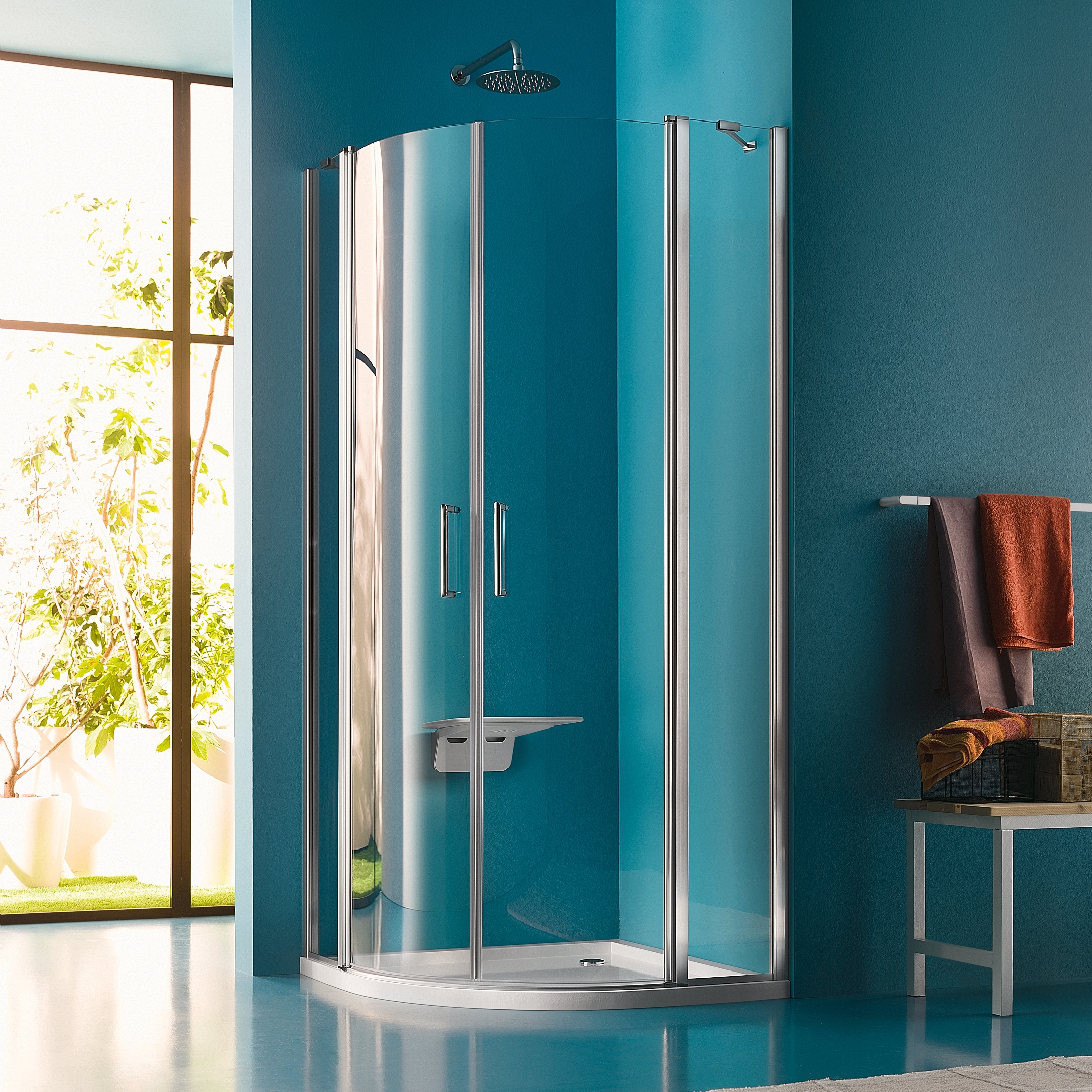 Display product Claire Design Quadrant with two pivot doors from manufacturer Inda
