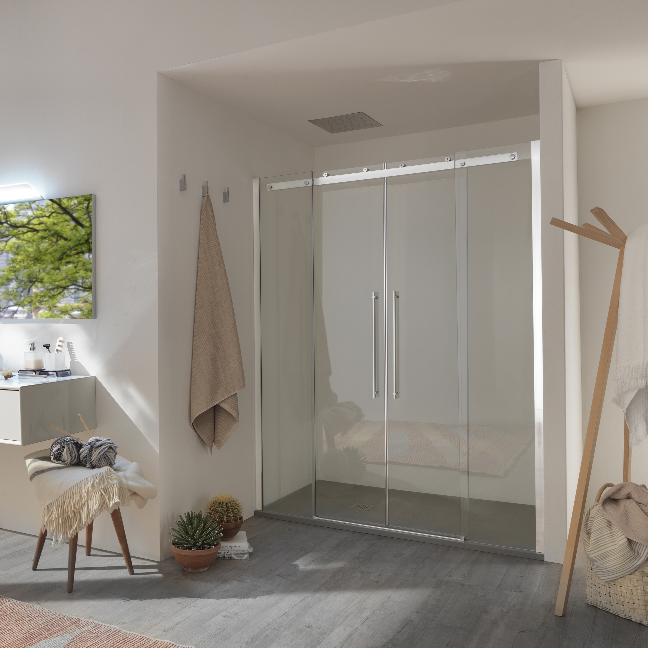 Display product Air  Sliding door with two doors for niche from manufacturer Inda