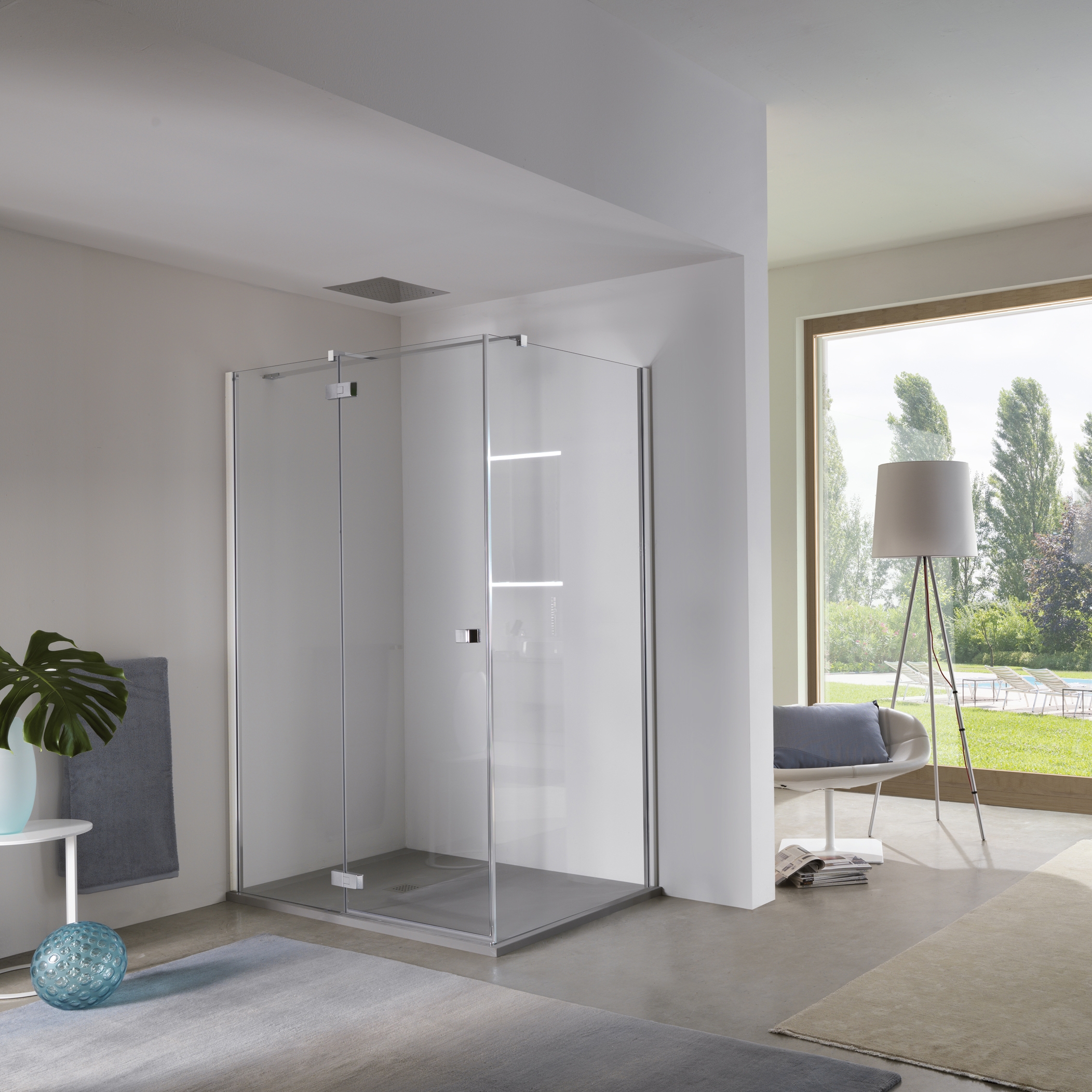 Display product Azure Pivot door with fixed element from manufacturer Inda