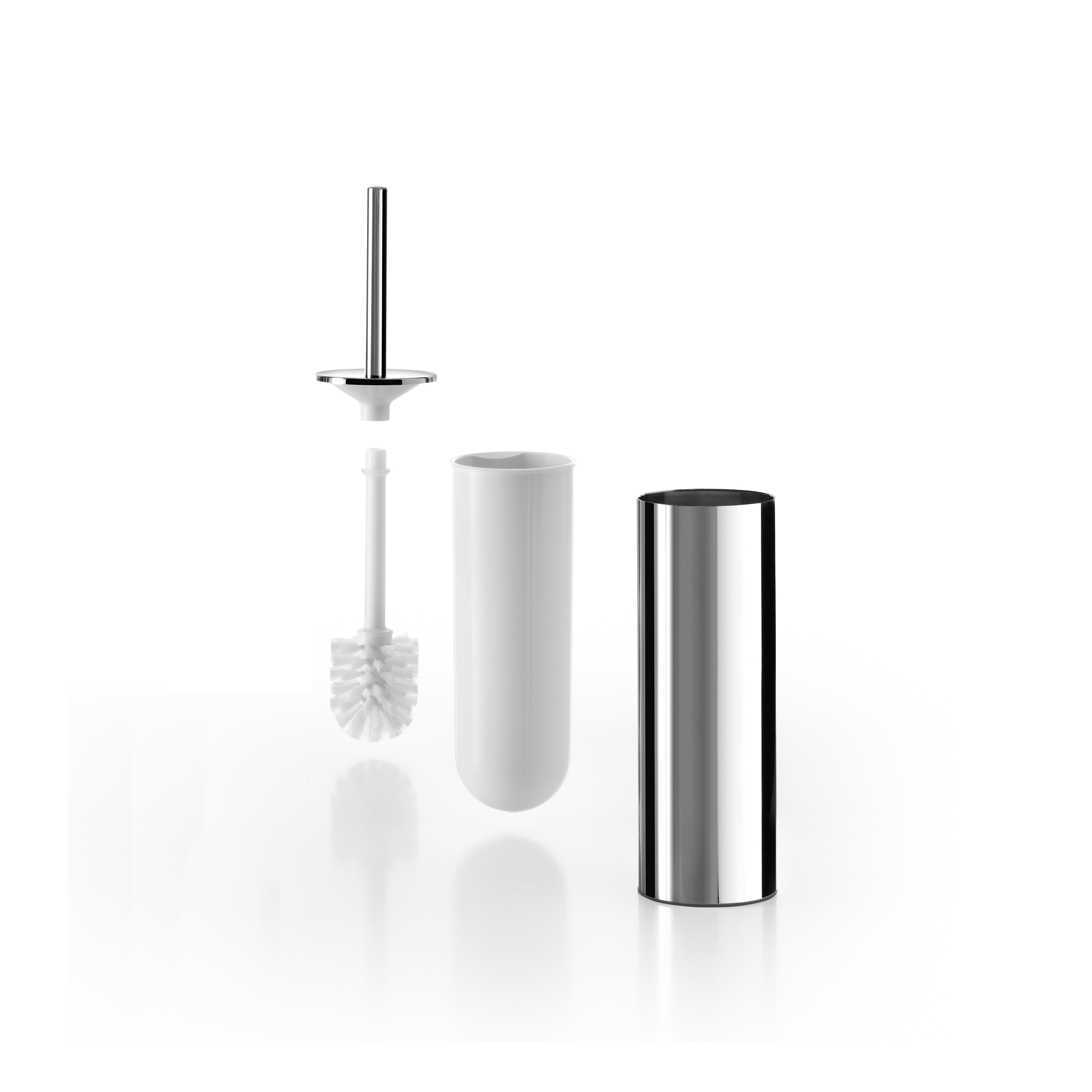 Display product Colorella Wall-mounted / free-standing toilet brush holder, white spare brush included from manufacturer Inda