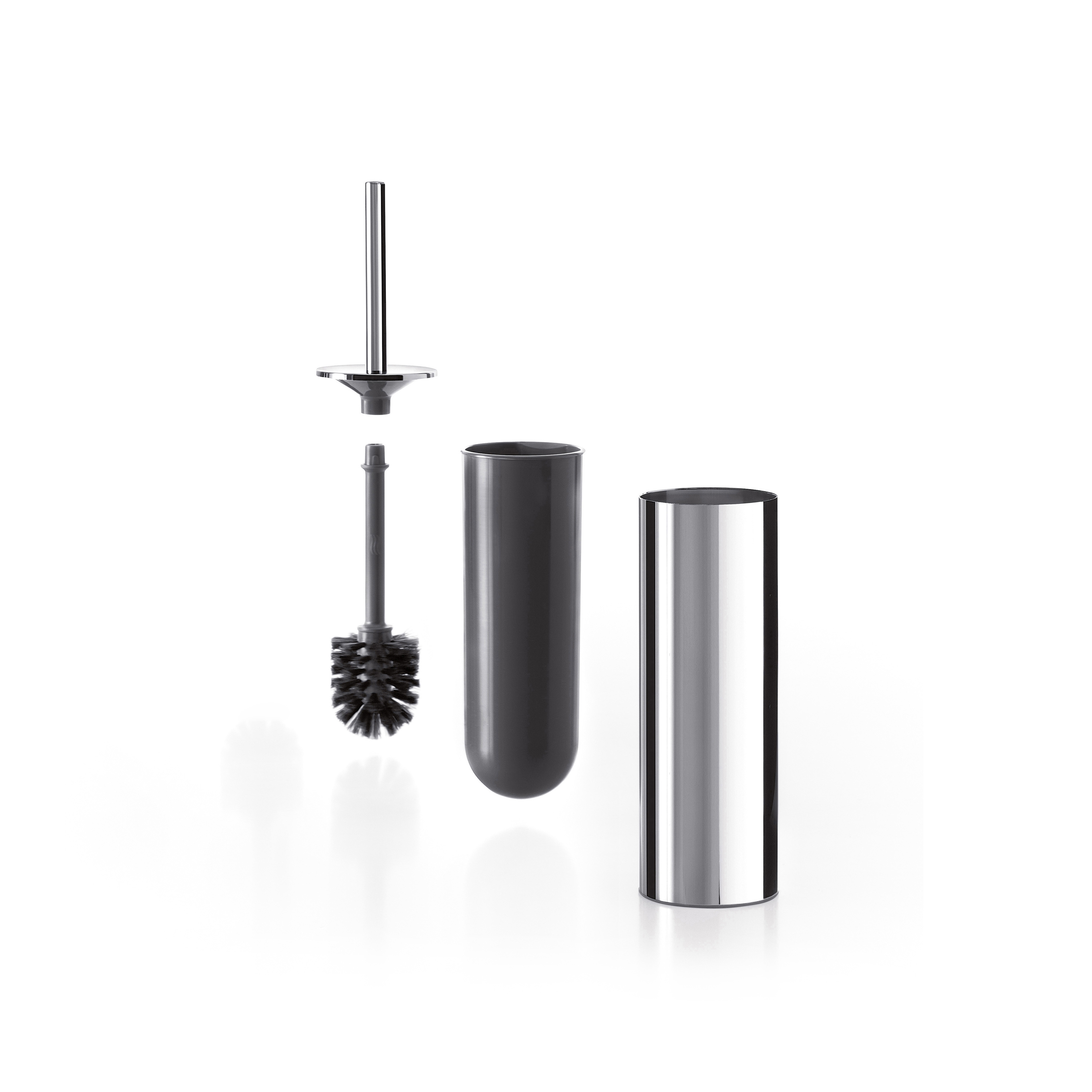 Colorella Wall-mounted / free-standing toilet brush holder, grey spare brush included