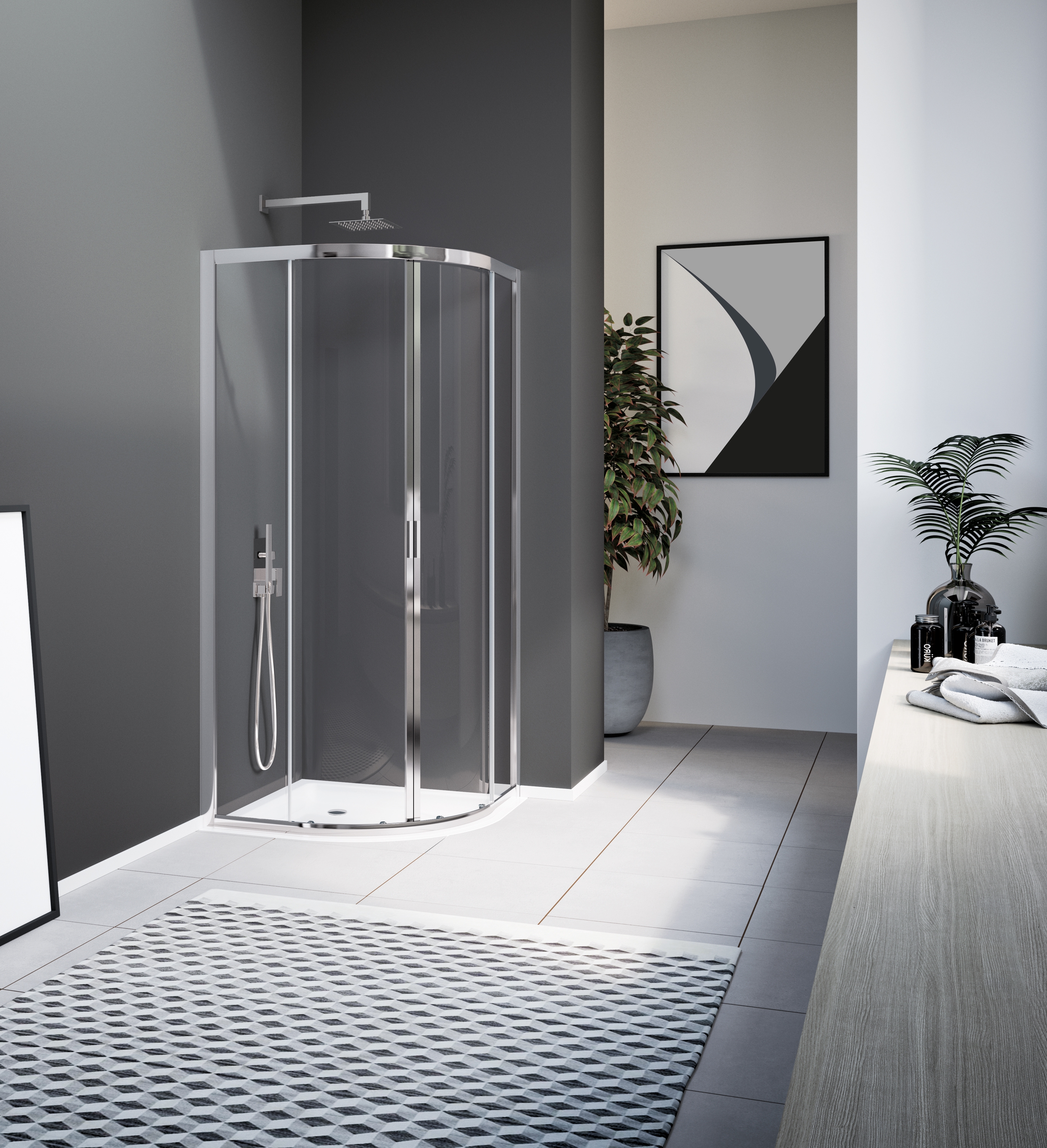Mostra il prodotto Rapid Semitonda con due porte scorrevoli del produttore Inda
