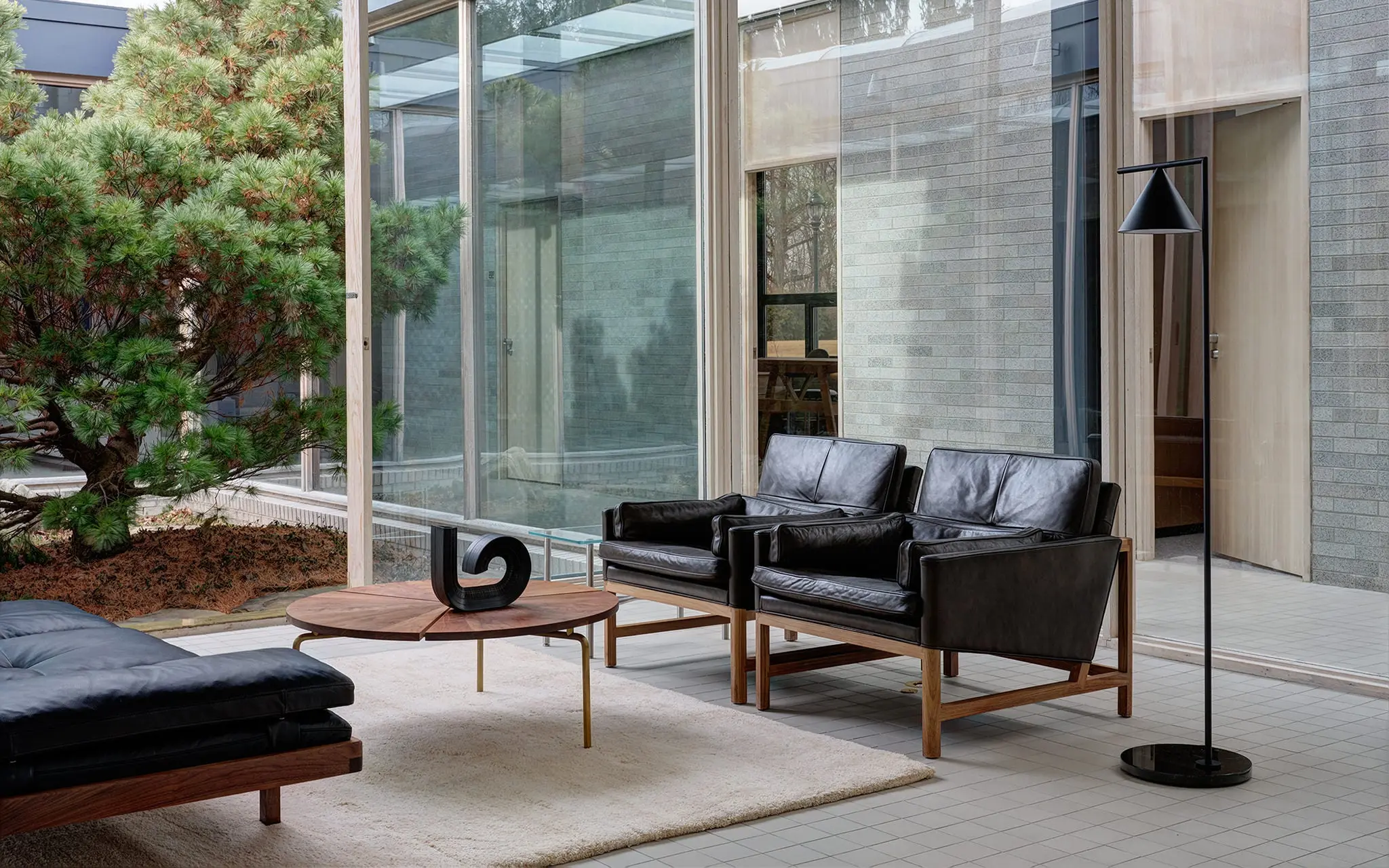 BassamFellows - Wood Frame Lounge Chair
