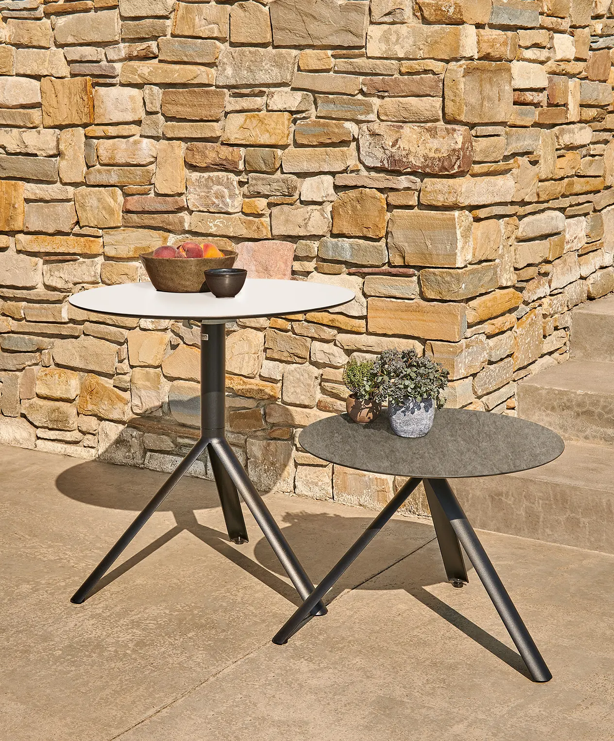 Weishäupl - Trio Bistro Table, Tabletop HPL Marmor schwarz