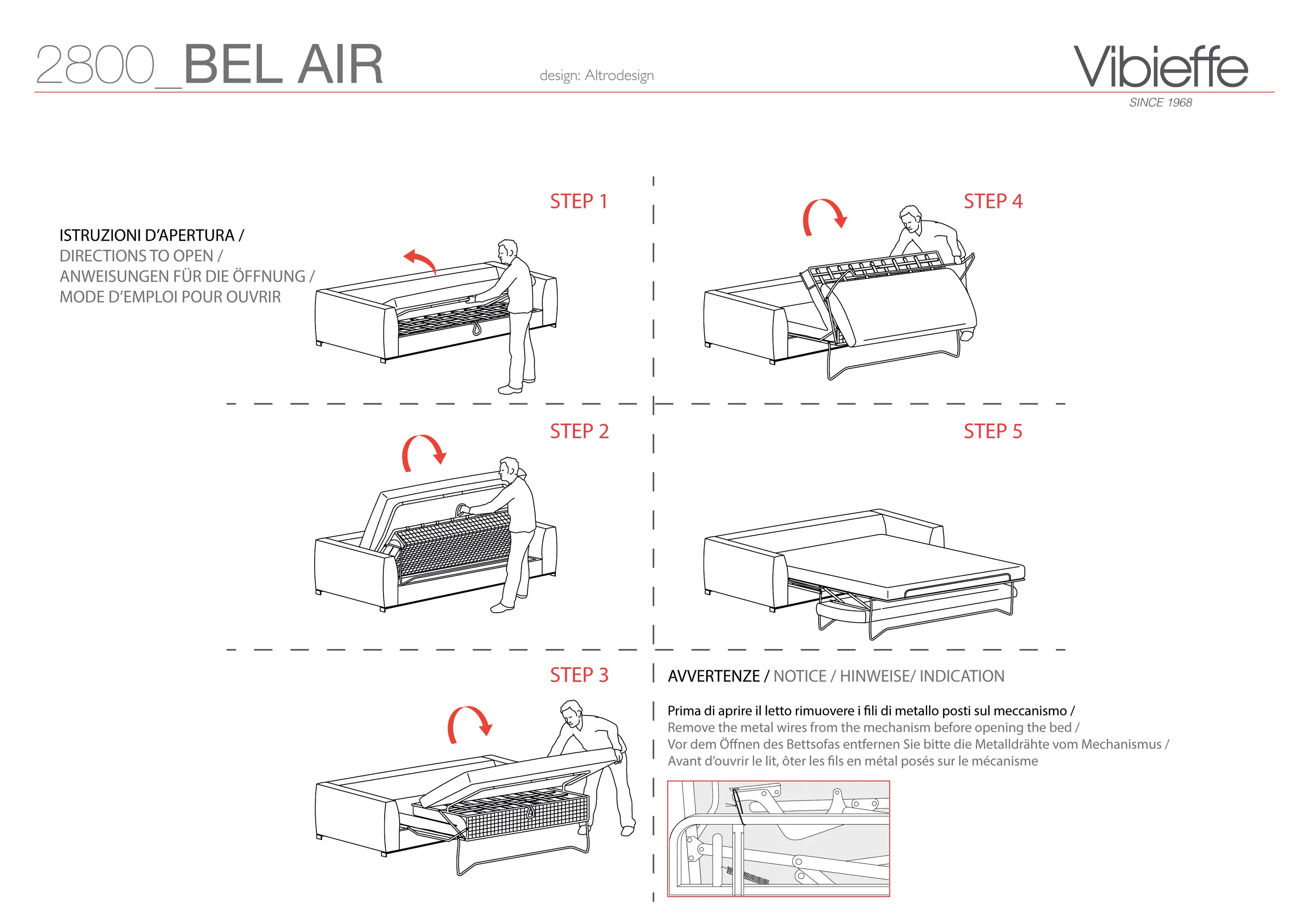 Vibieffe - 2800 Bel Air Sofa bed