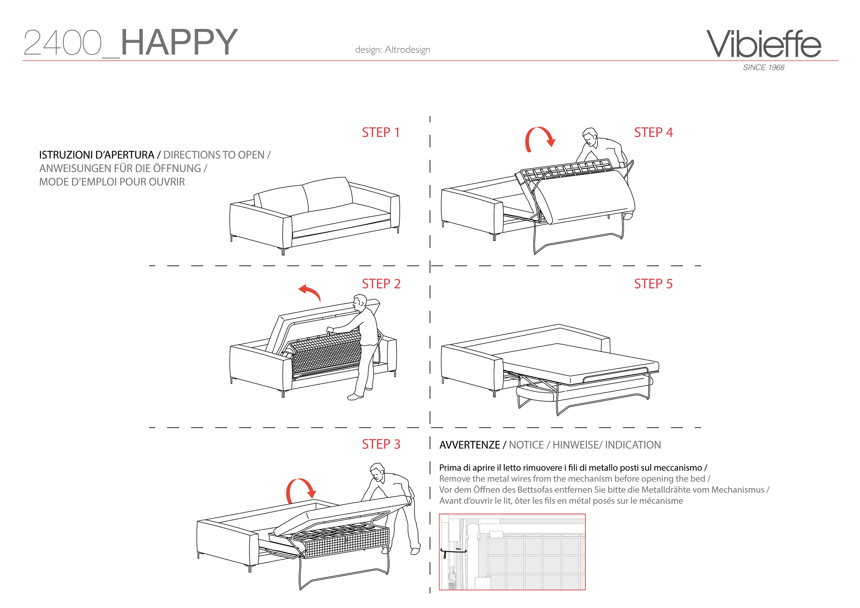 Vibieffe - Happy 2400 Sofá-cama