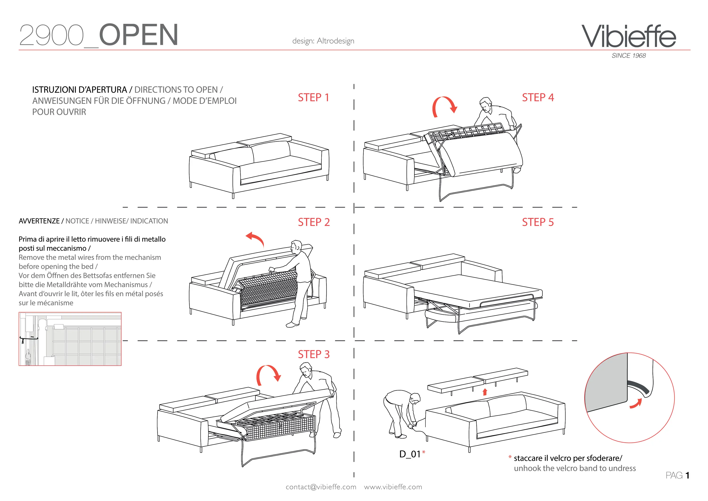 Vibieffe - Open 2900 Sofá-cama