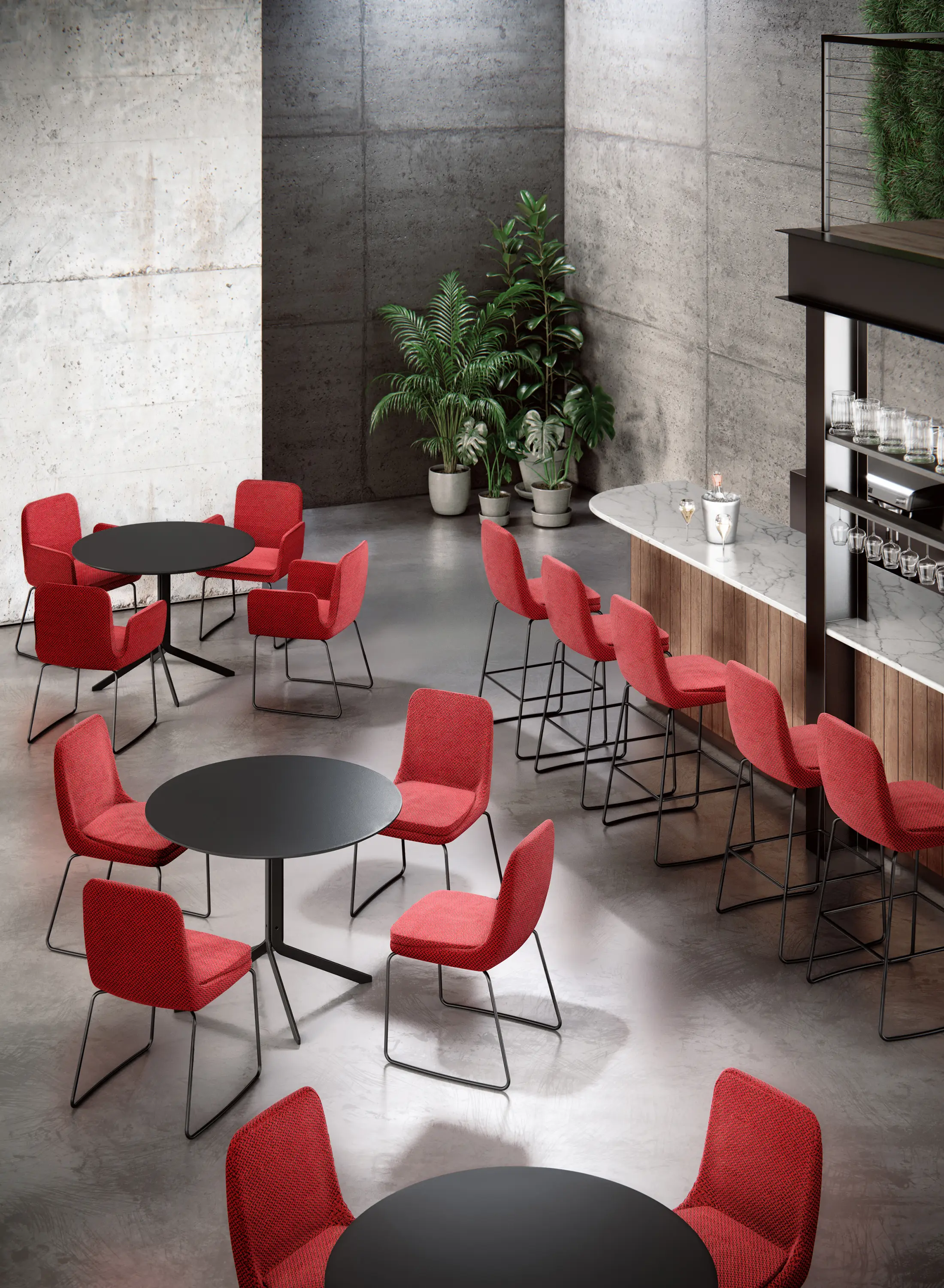 Rossin srl - sofie - Tabouret de bar sans dossier,piètement tournant noir, dossier bas