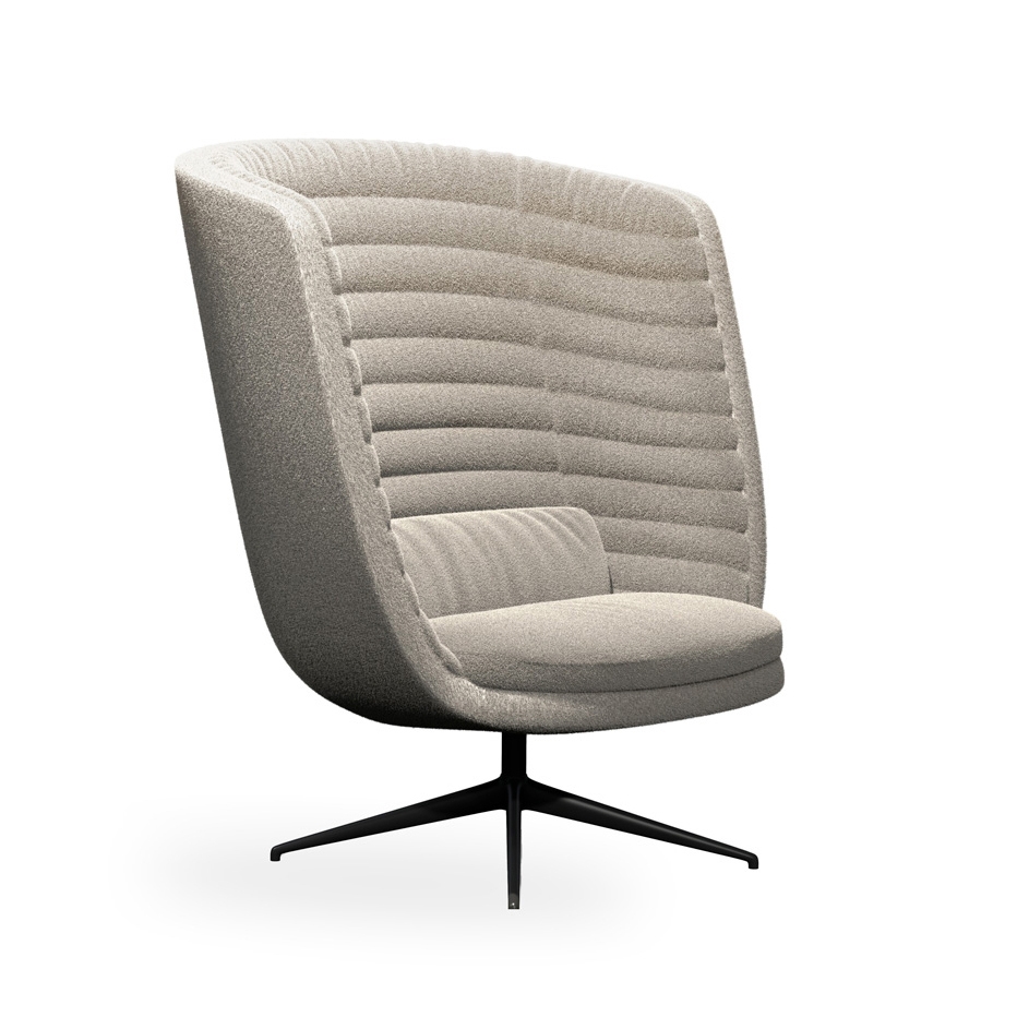 Afficher le produit cleo metal soft - lounge chair high backrest, turning base du fabricant Rossin srl
