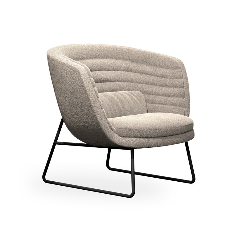 Mostra il prodotto cleo metal soft - poltrona lounge schienale basso, base a slitta del produttore Rossin srl