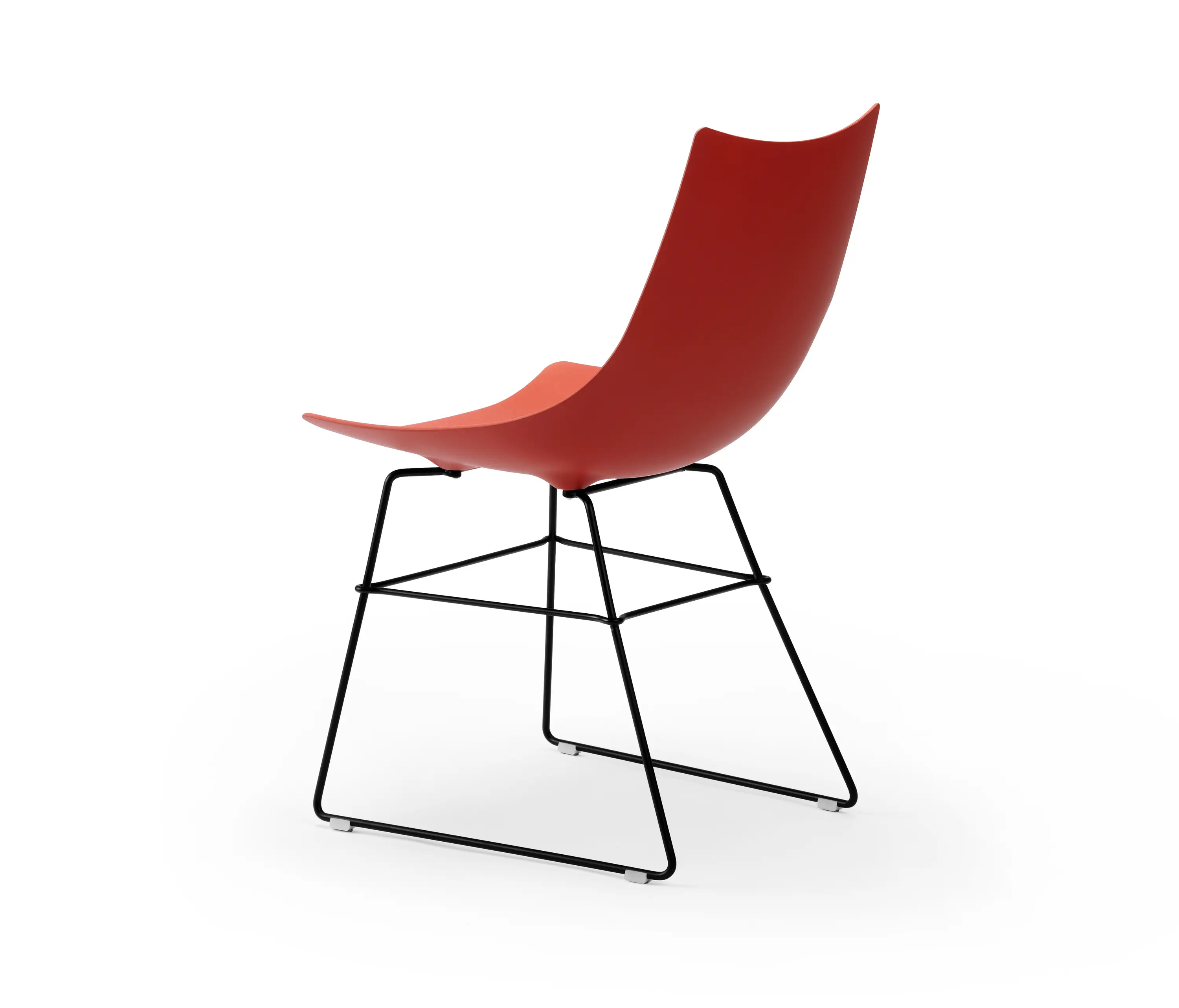 Rossin srl - luc verniciata - Sedia, base a slitta tondinoverniciato nero