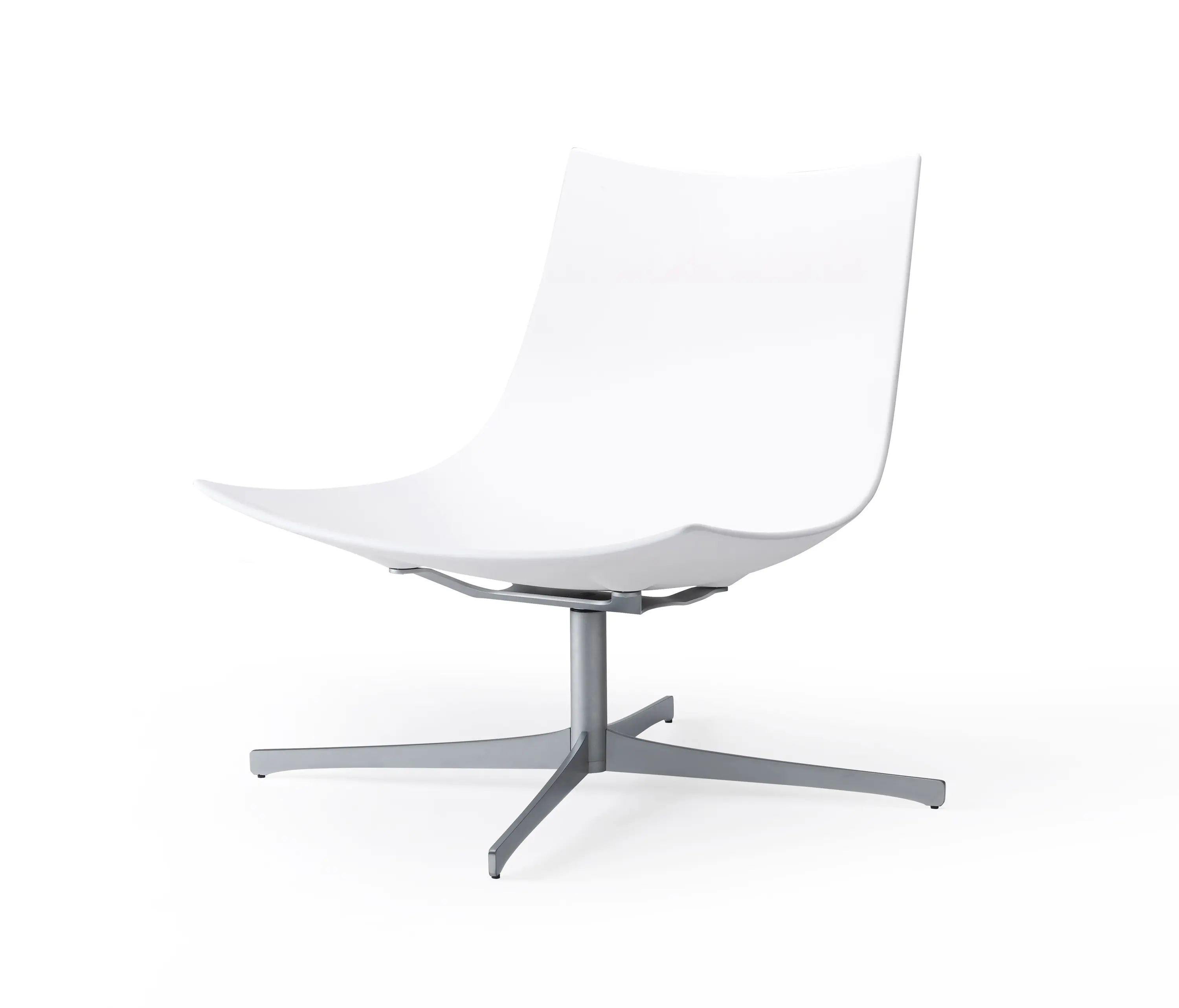 Rossin srl - luc varnished - Lounge chair, rotating 4-star base aluminum varnished