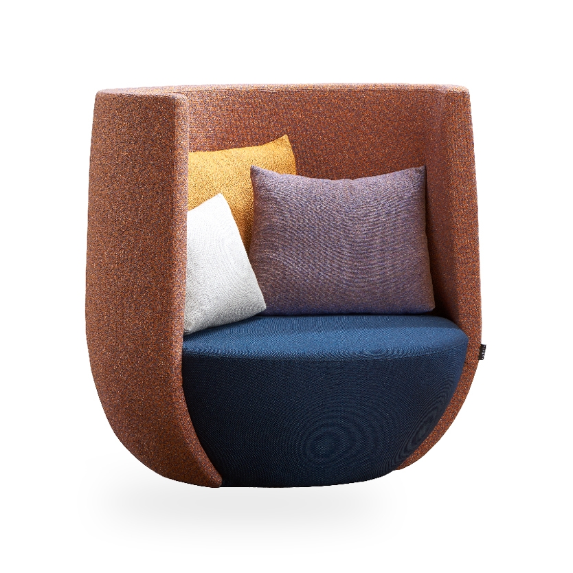 Display product nido - Lounge Armchair rotating base from manufacturer Rossin srl