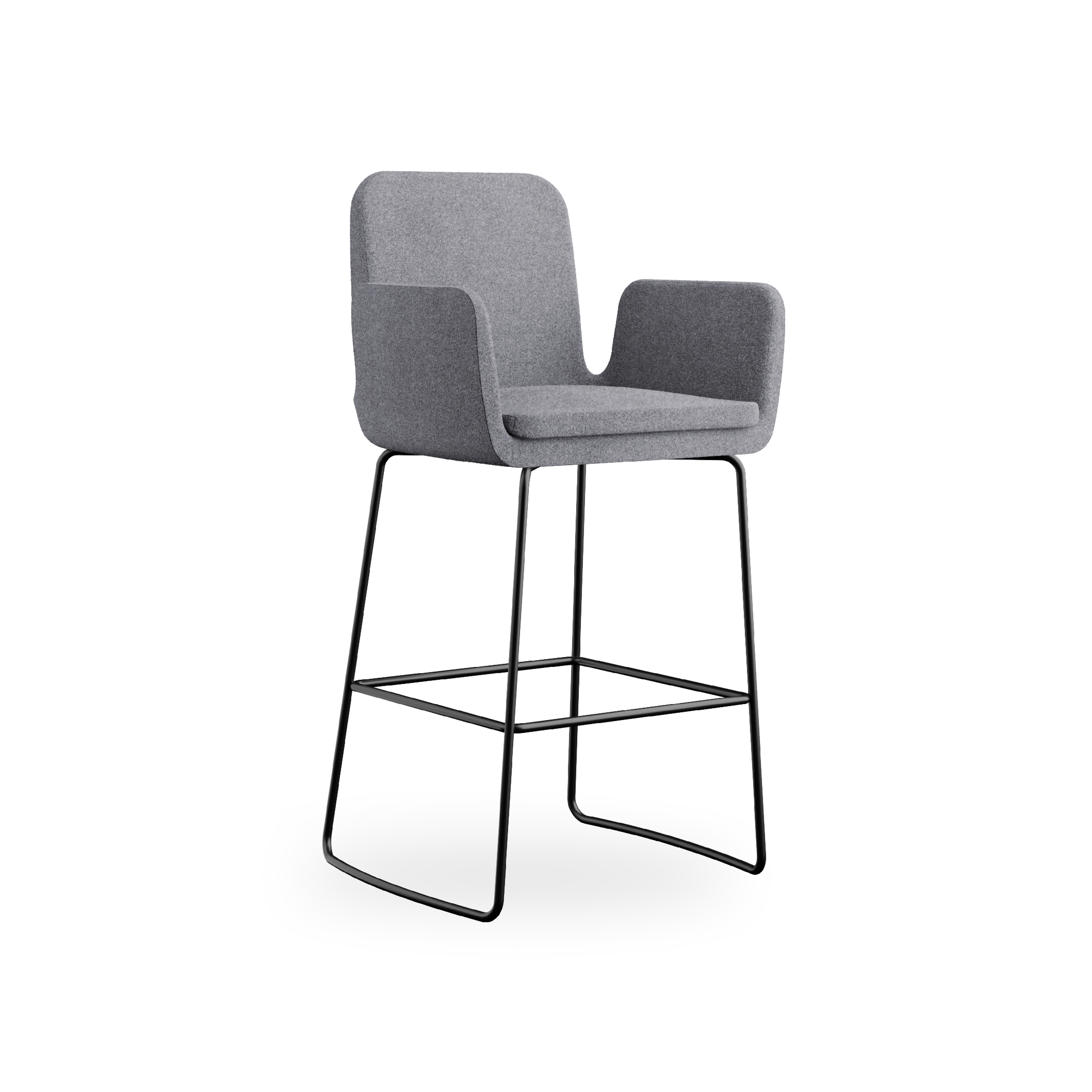 Display product sofie - Barstool with armrests, sled metal base black from manufacturer Rossin srl