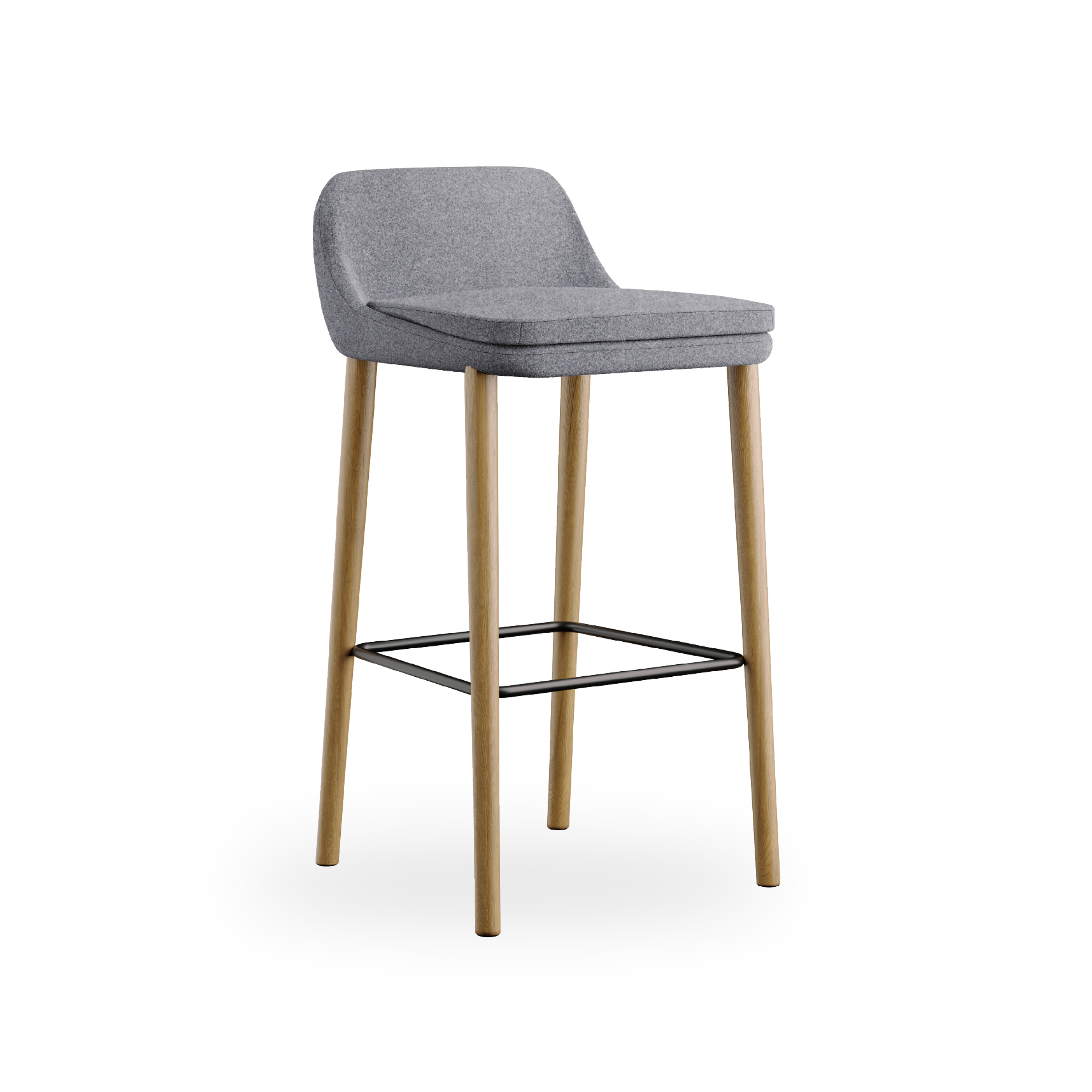 Display product sofie - Barstool, 4 wooden feet, low back from manufacturer Rossin srl