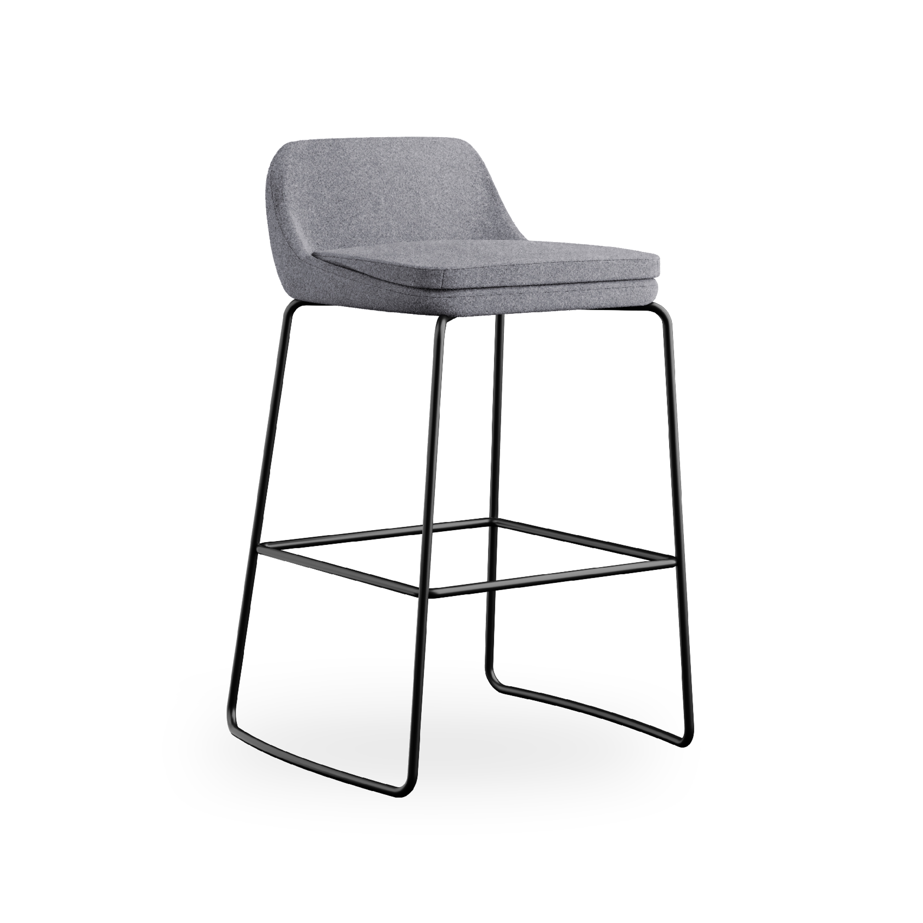 Display product sofie - Barstool, sled metal base black, low back from manufacturer Rossin srl