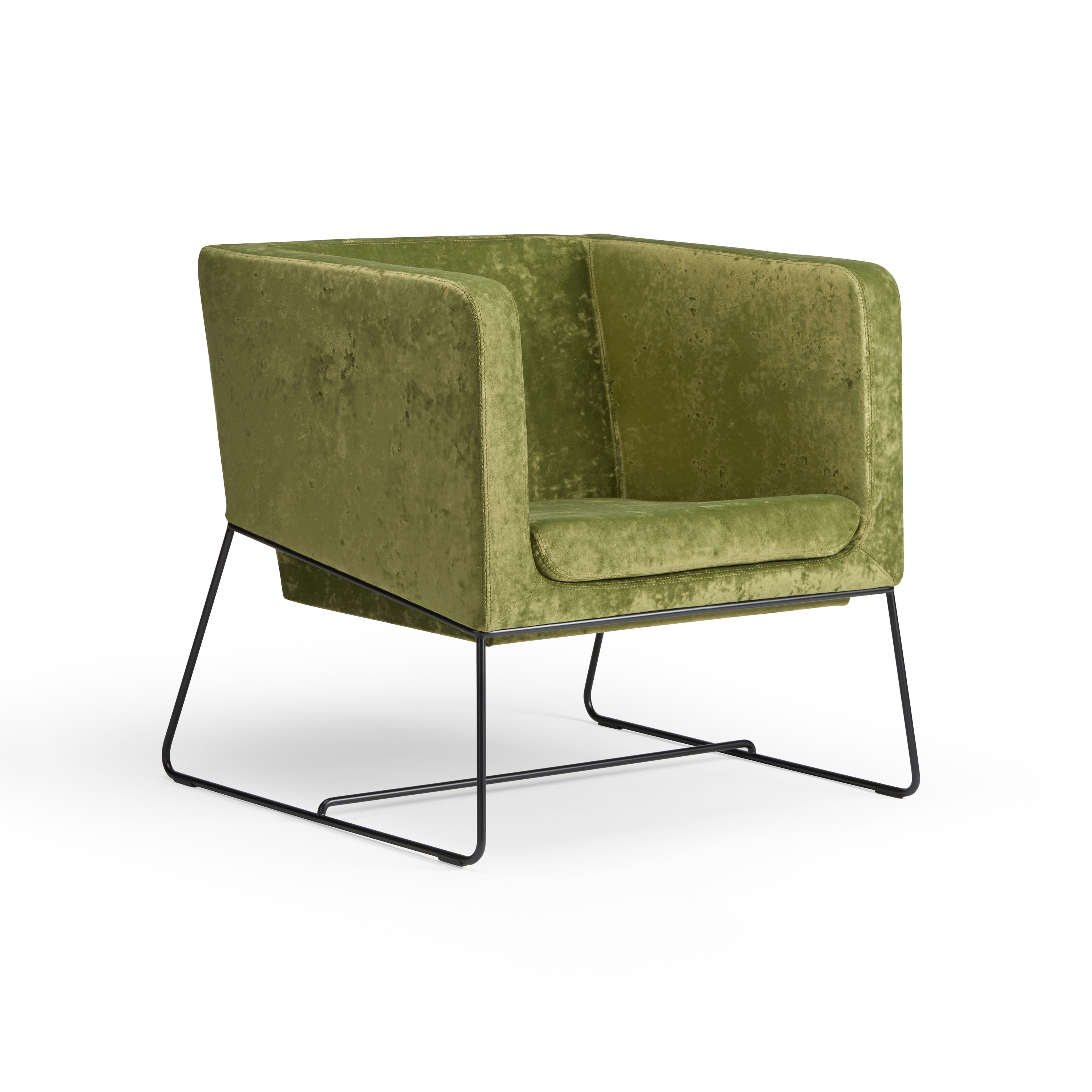 Display product tonic metal - Armchair lounge,sled pedestal varnished black from manufacturer Rossin srl