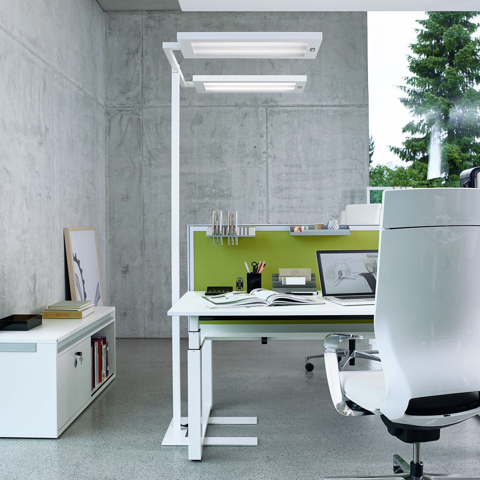 Display product LAVIGO TWIN­-U Free-Standing Luminaire from manufacturer Waldmann