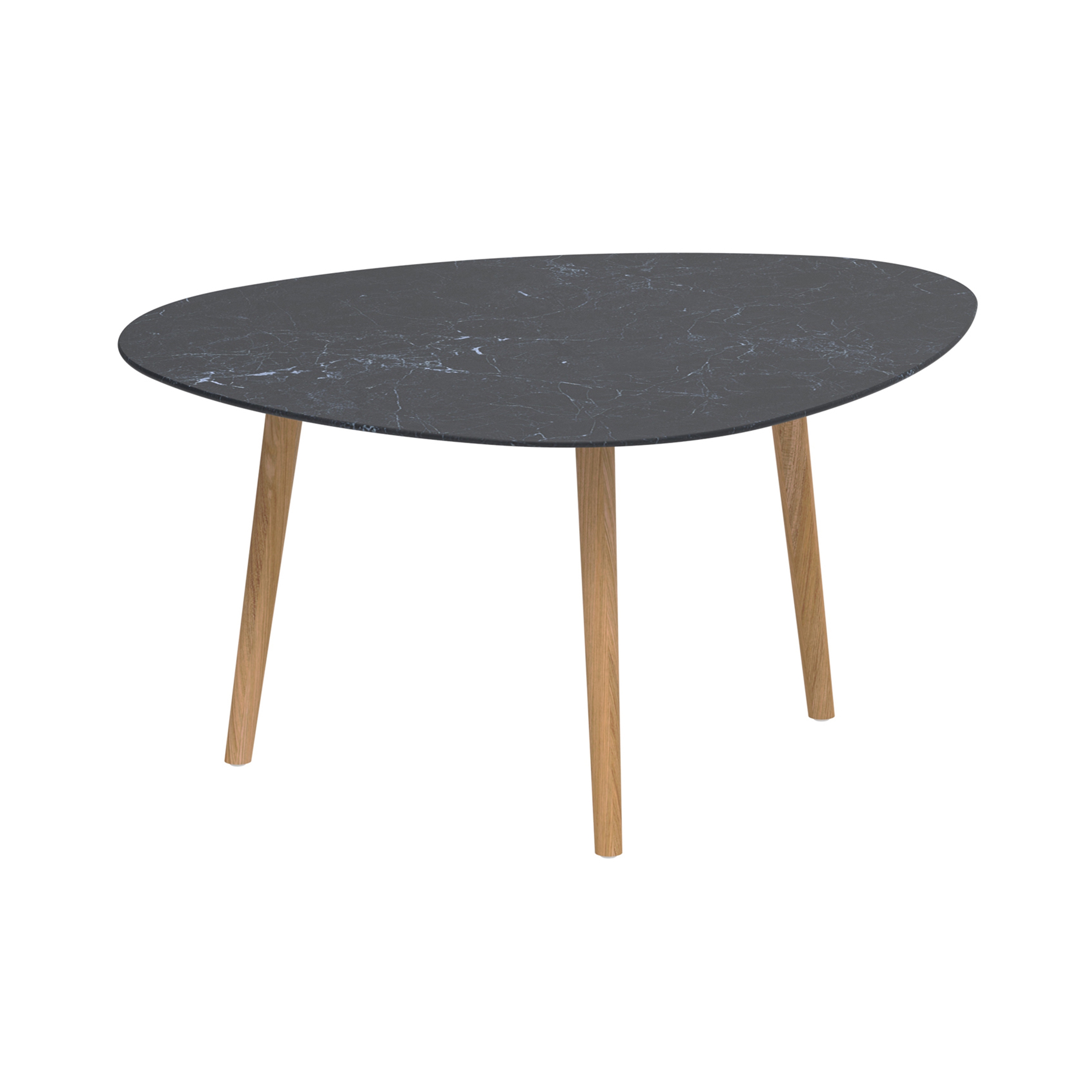 Tavolo alto Styletto 150 plettro in teak e ceramica