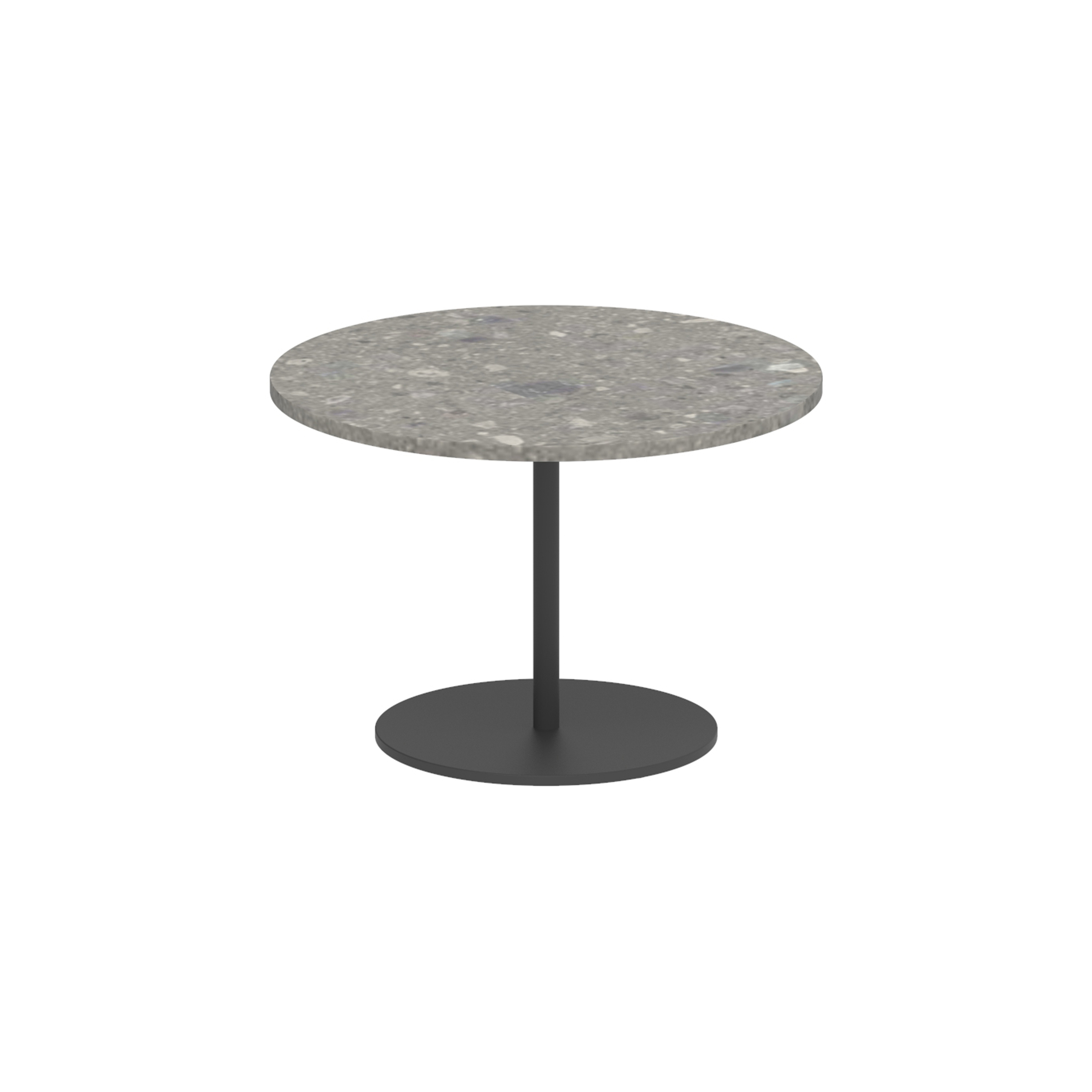 Butler side table 40cm round coated stainless steel & ceramic top