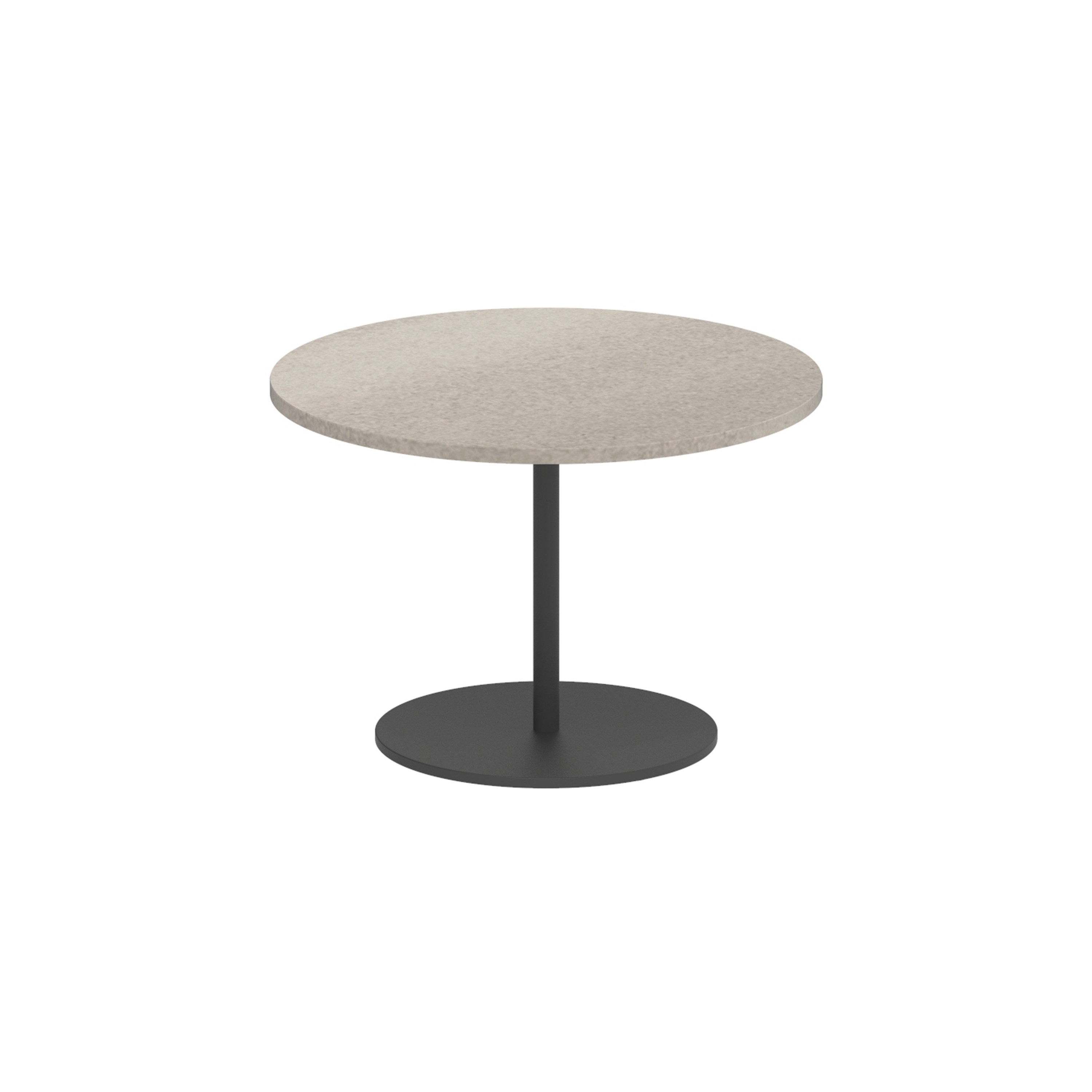 Butler side table 40cm round coated stainless steel & ceramic top