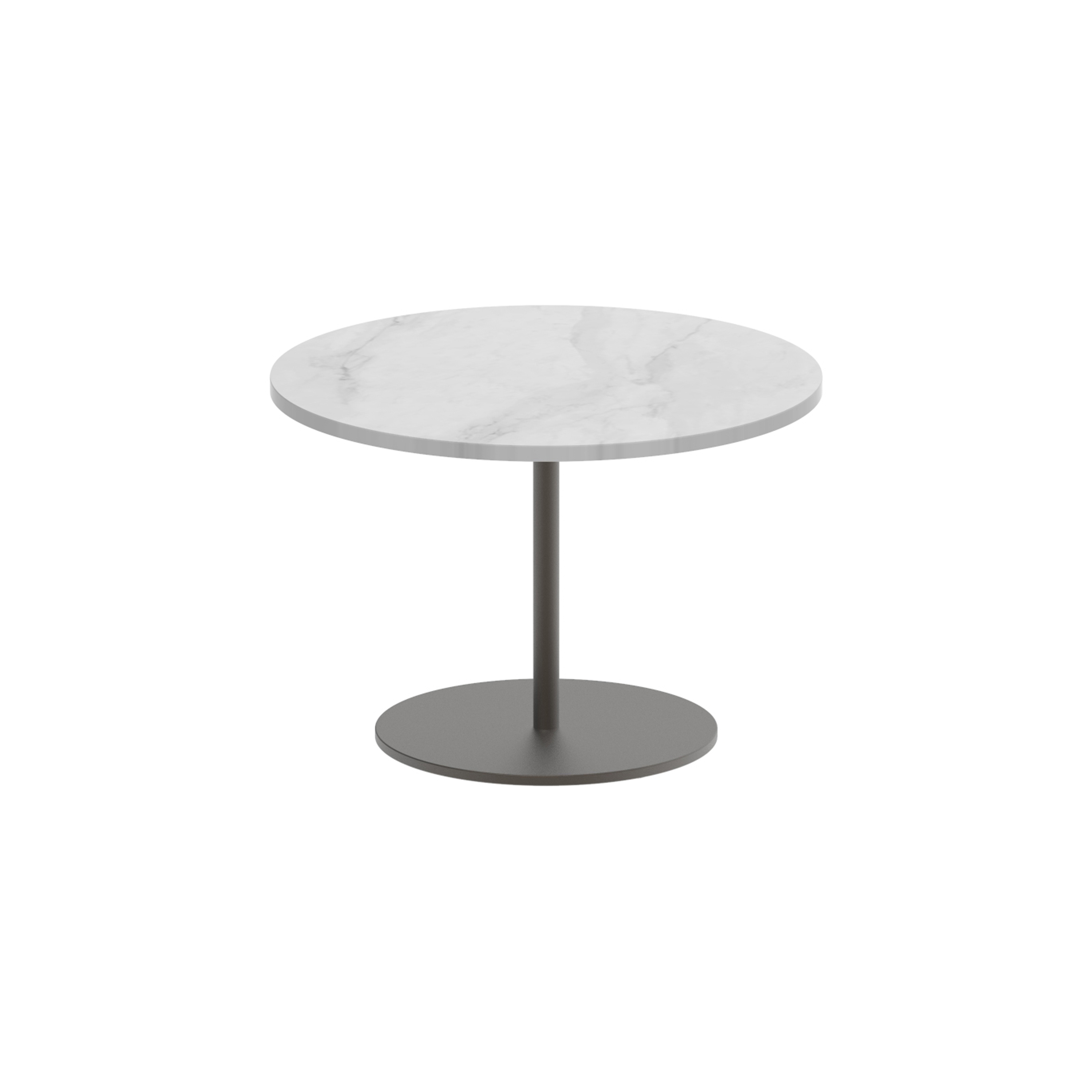 Butler side table 40cm round coated stainless steel & ceramic top