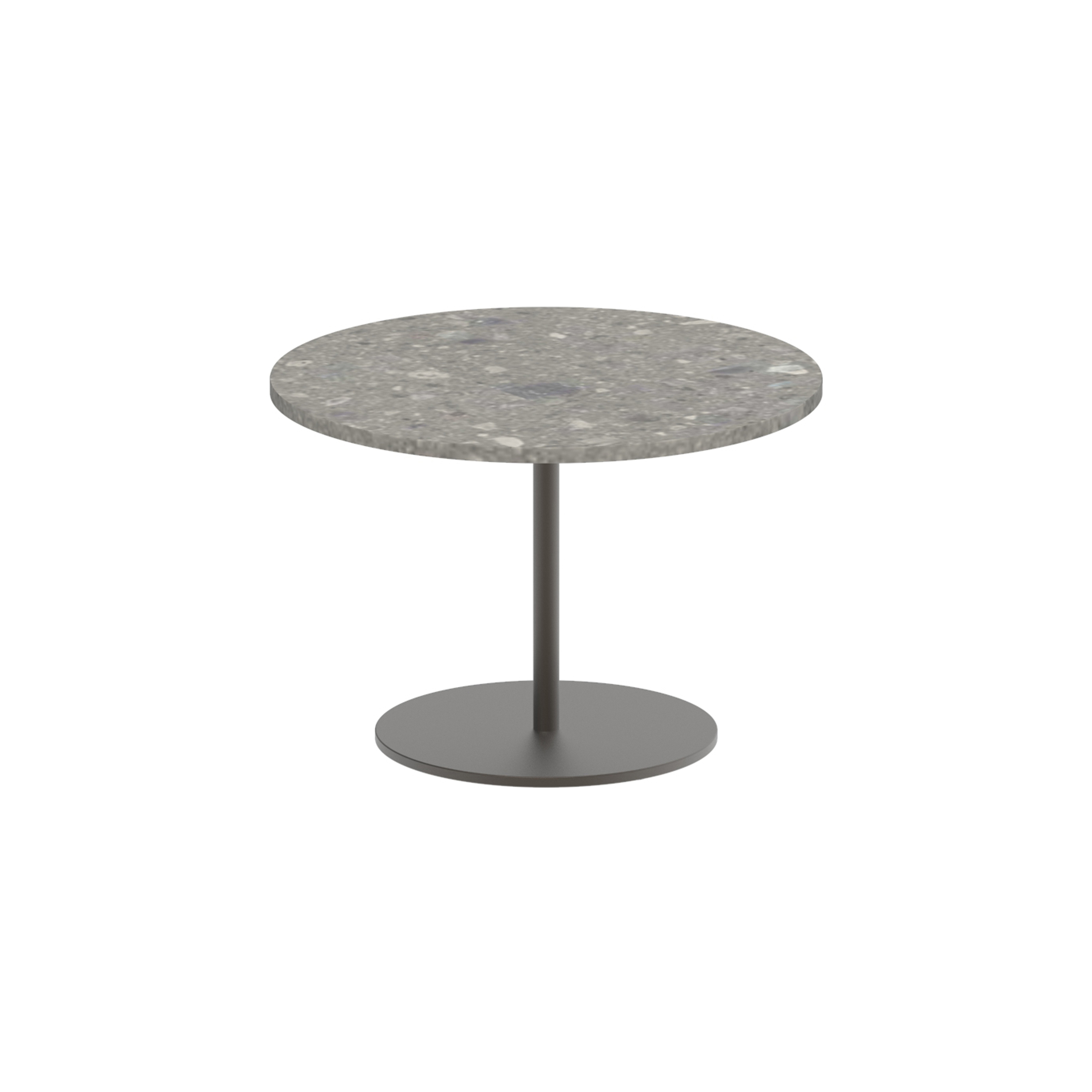 Butler side table 40cm round coated stainless steel & ceramic top