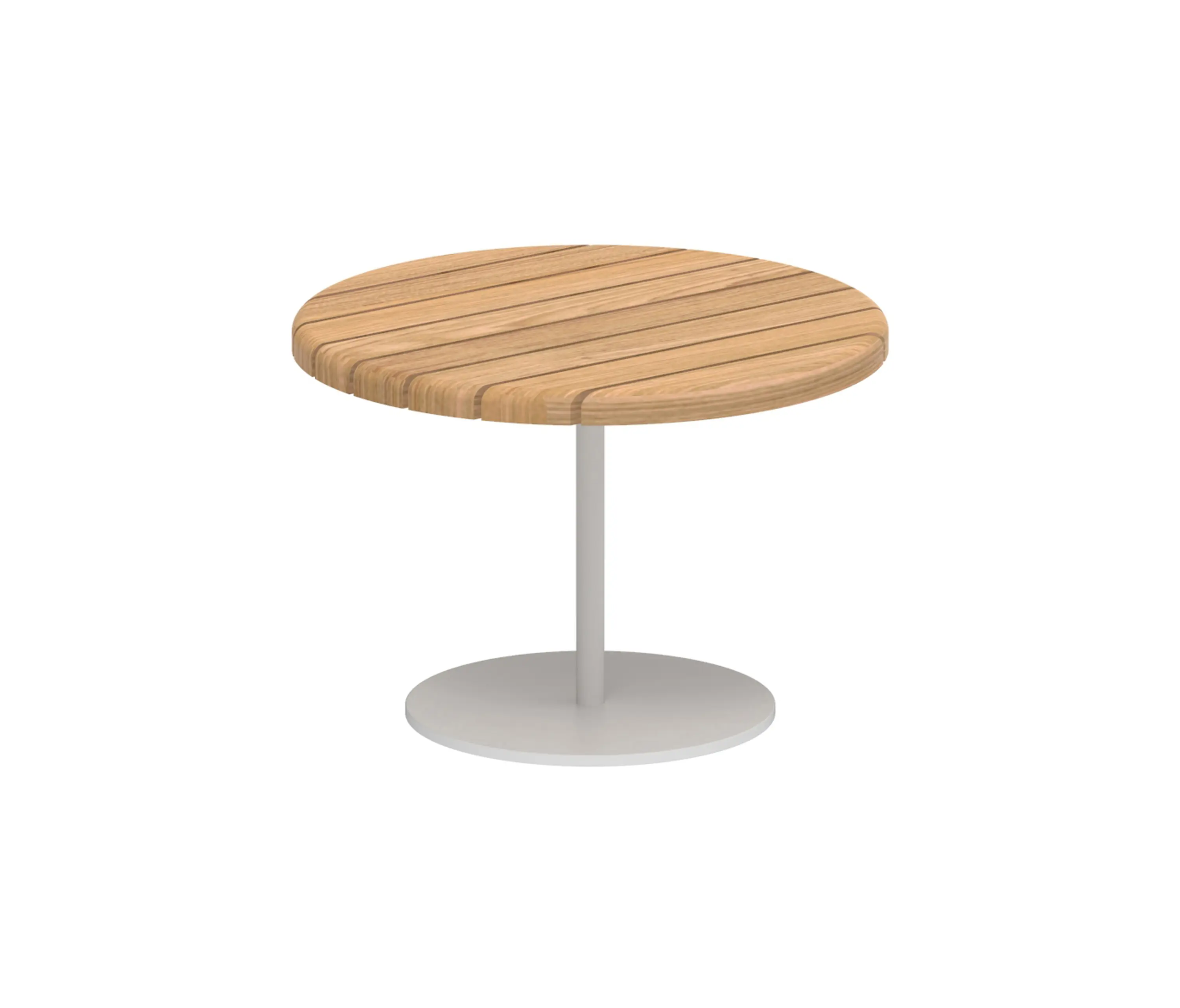 Royal Botania - Butler side table 40cm round coated stainless steel & teak top