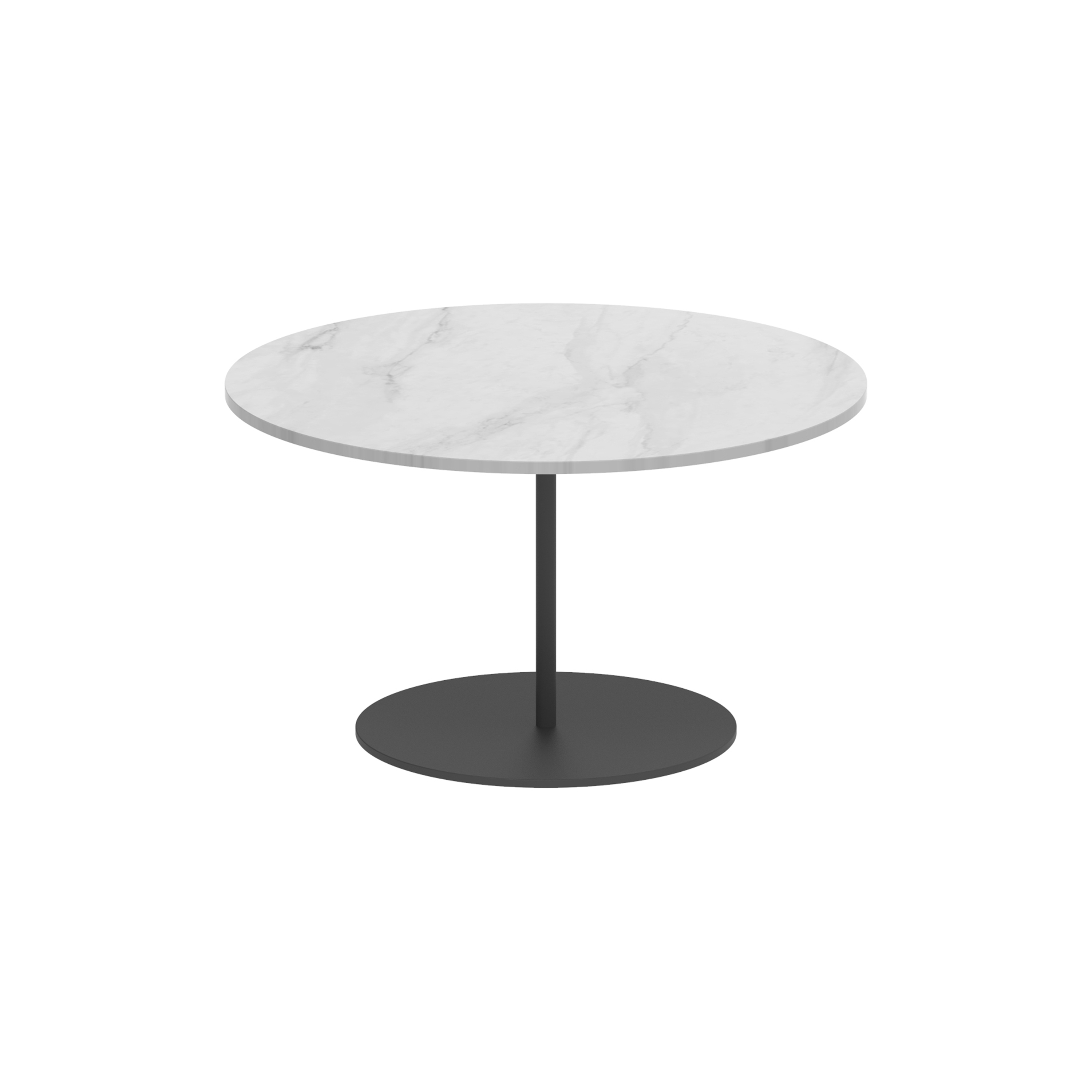 Butler side table 60cm round coated stainless steel & ceramic top