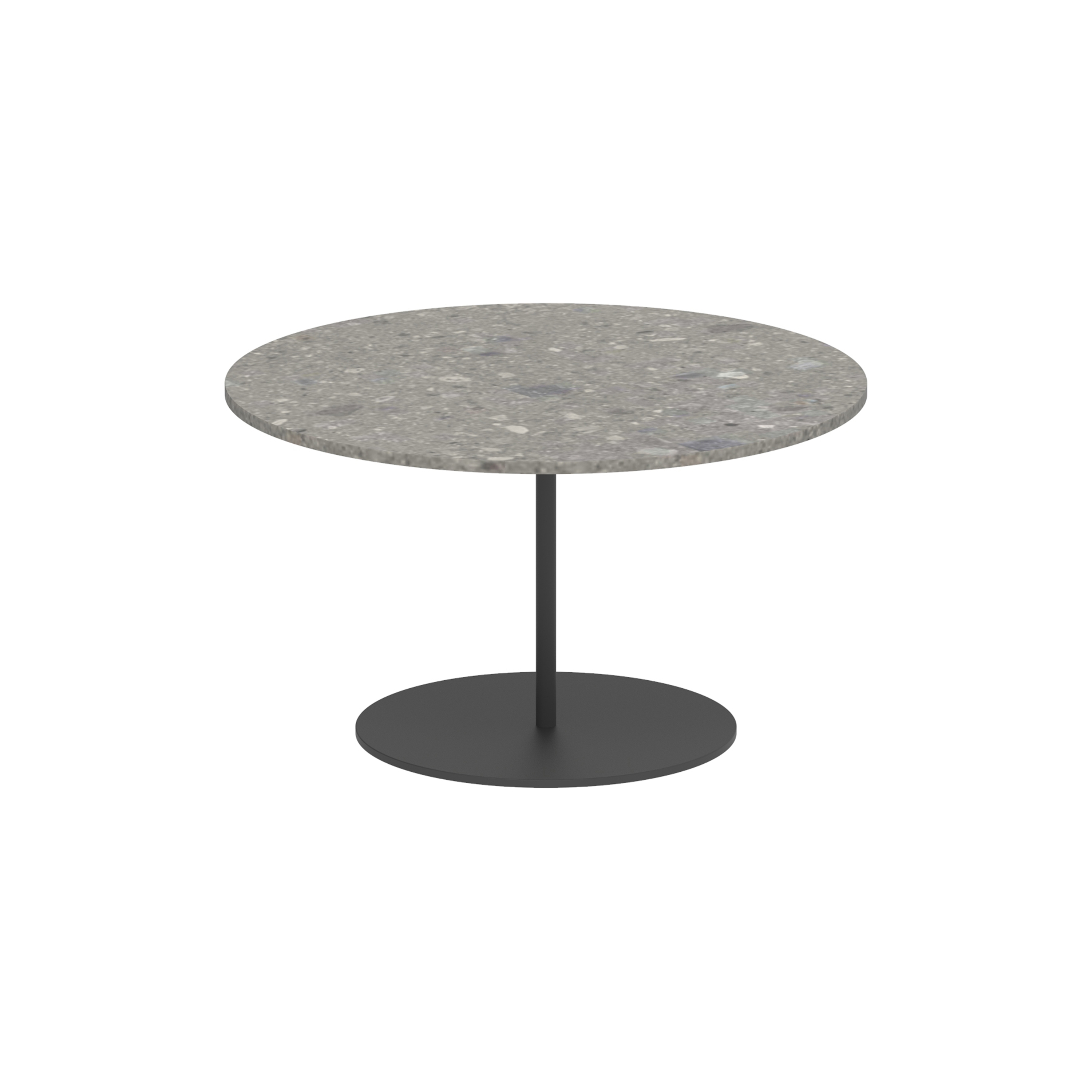 Butler side table 60cm round coated stainless steel & ceramic top