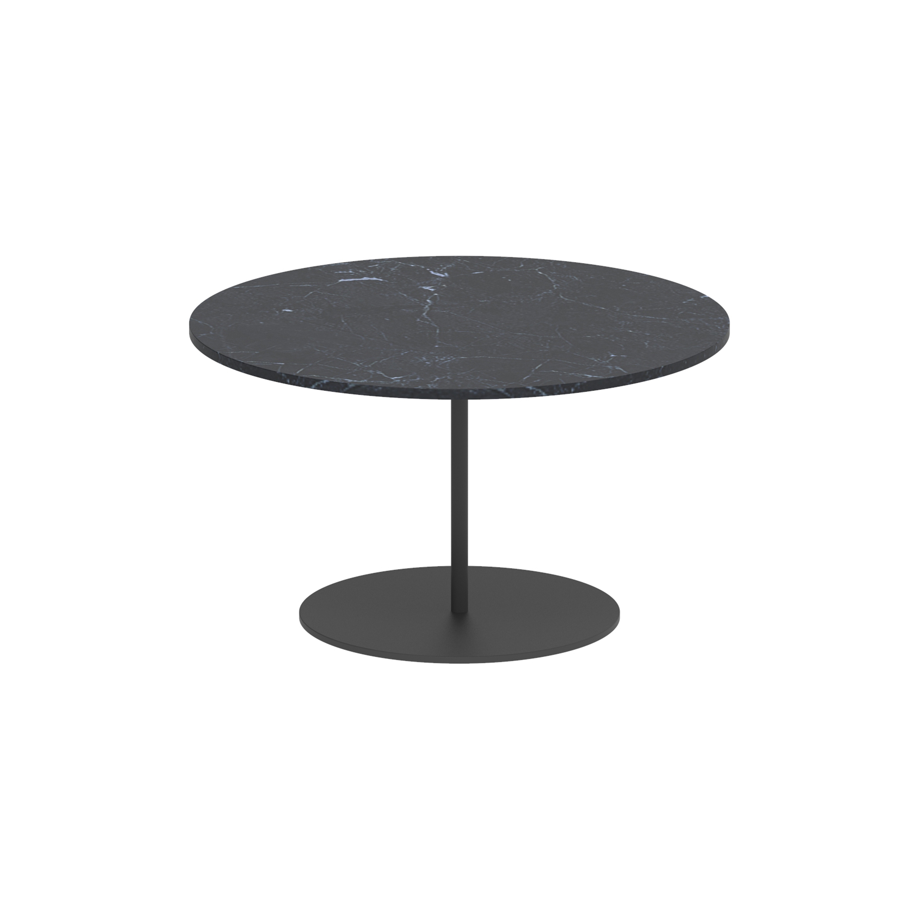 Butler side table 60cm round coated stainless steel & ceramic top