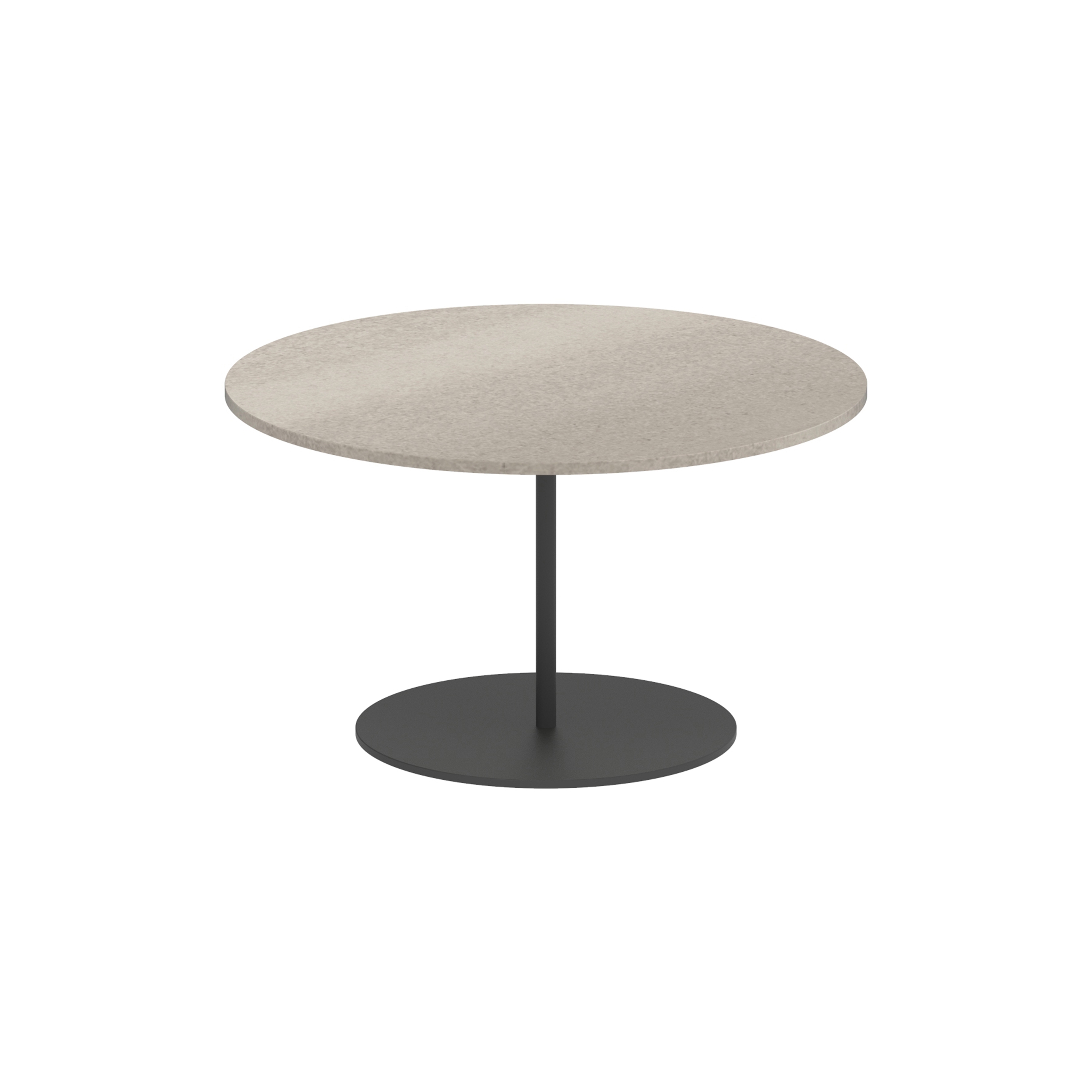 Butler side table 60cm round coated stainless steel & ceramic top