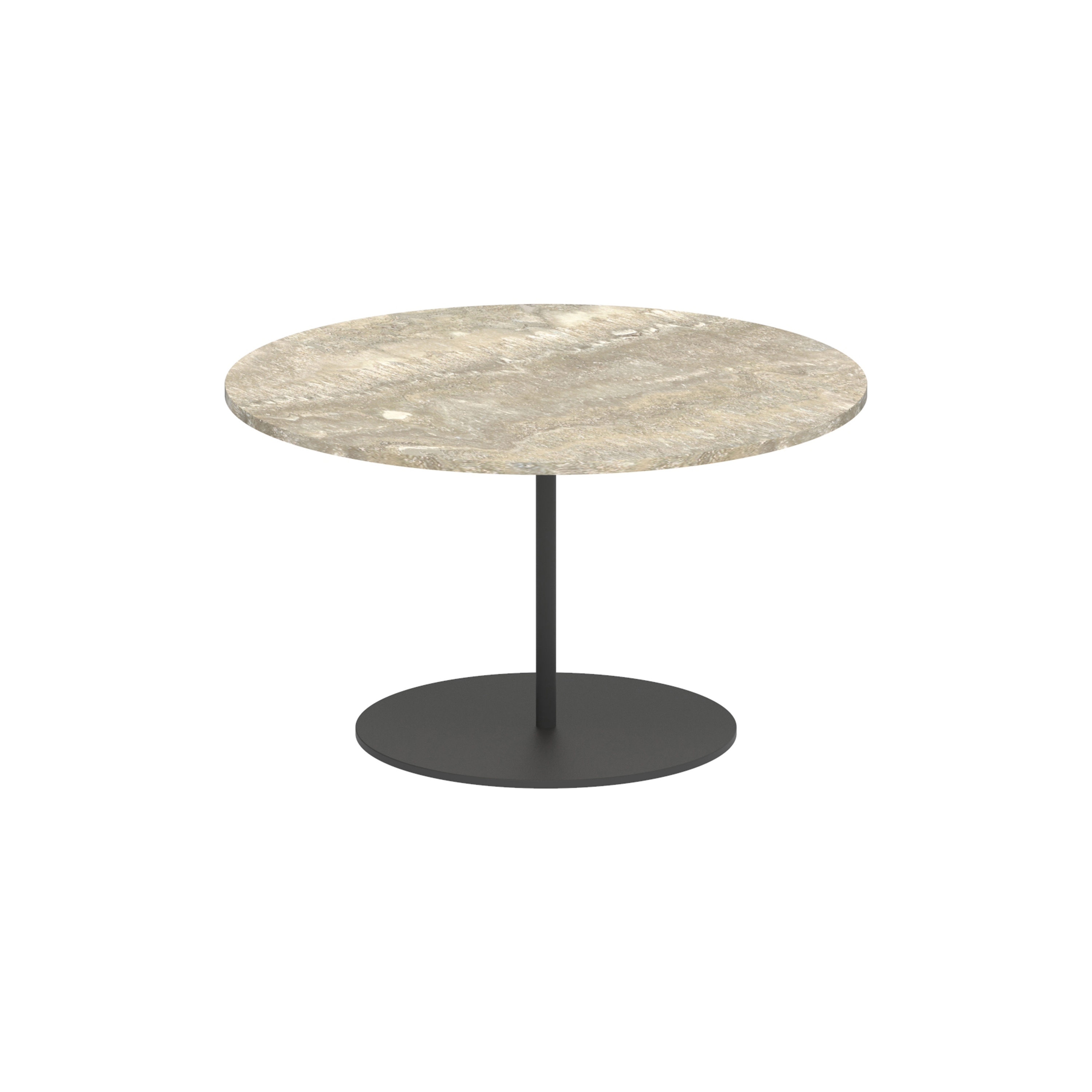 Butler side table 60cm round coated stainless steel & ceramic top