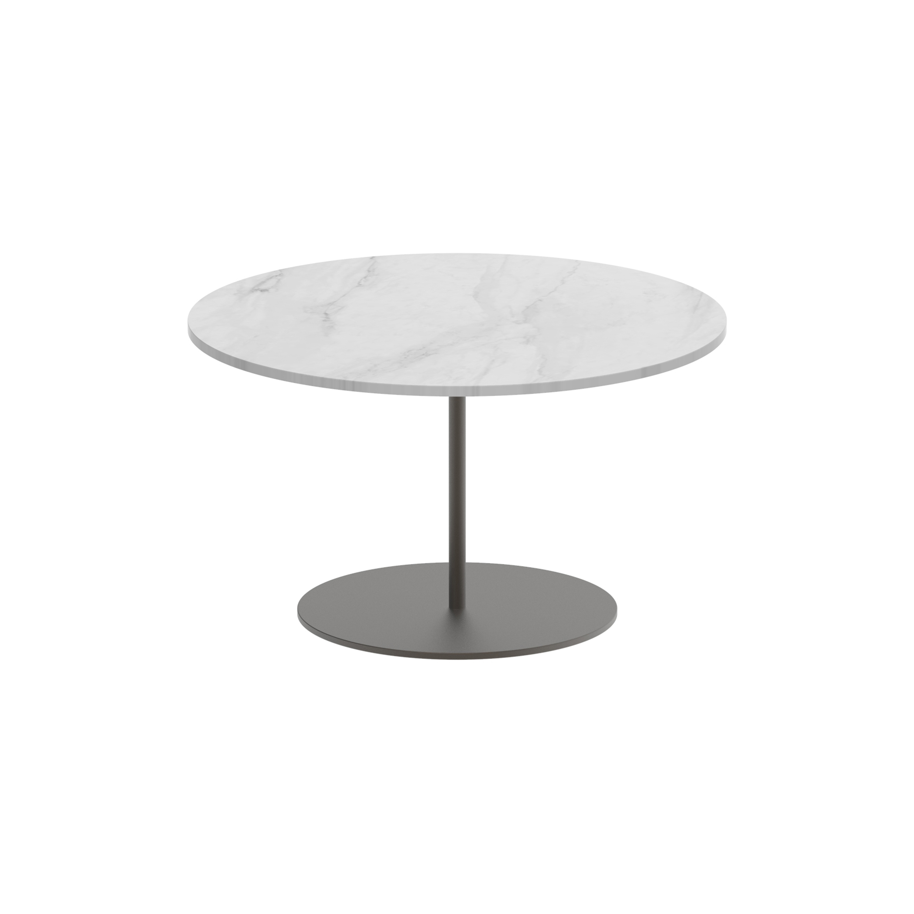 Butler side table 60cm round coated stainless steel & ceramic top