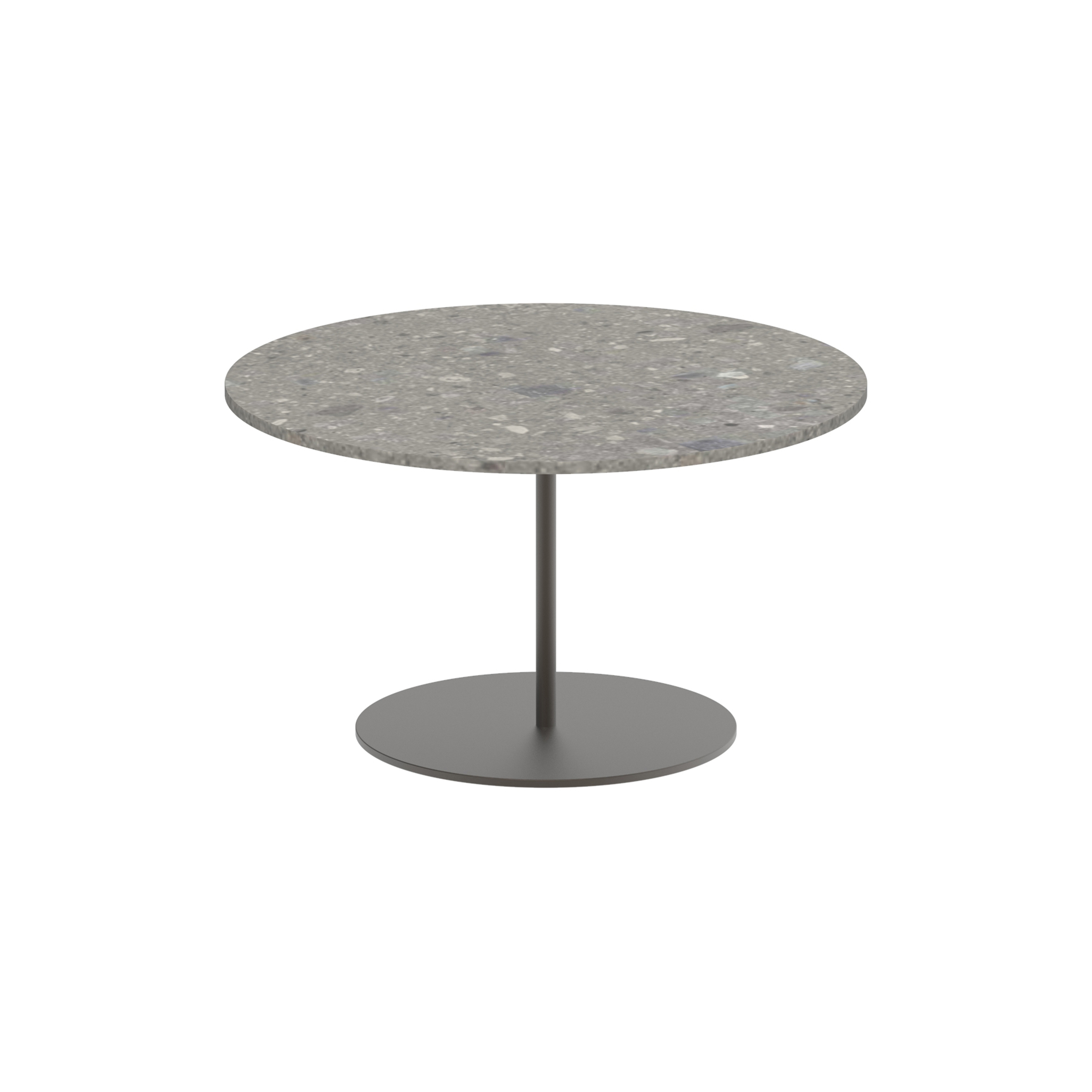 Butler side table 60cm round coated stainless steel & ceramic top