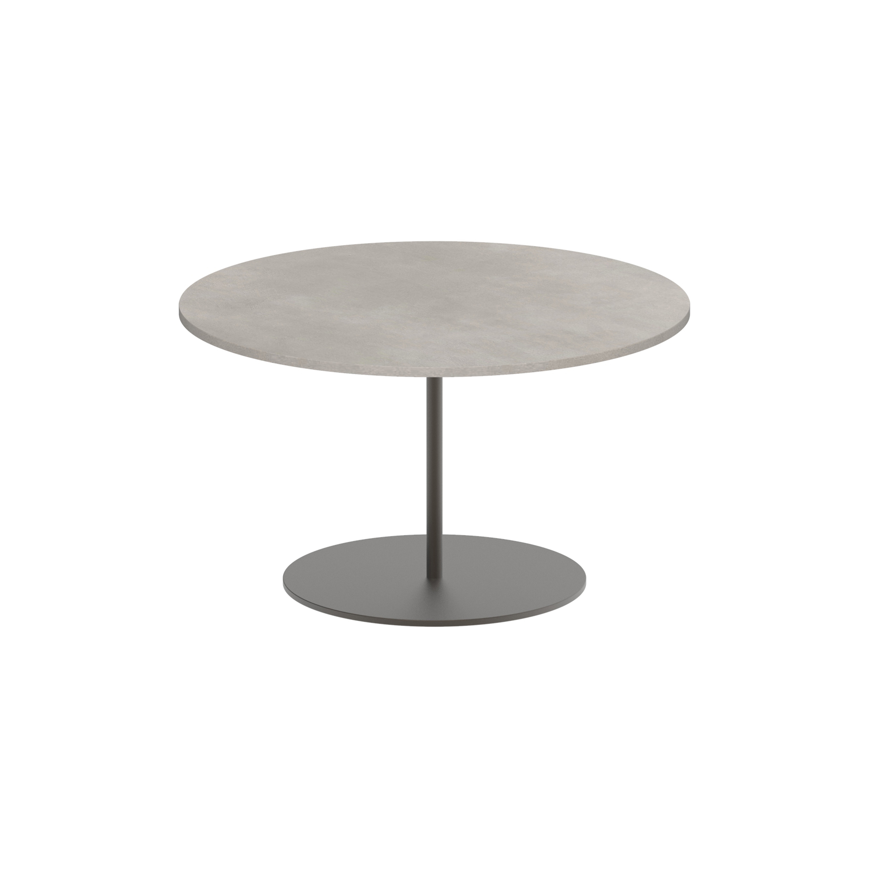 Butler side table 60cm round coated stainless steel & ceramic top