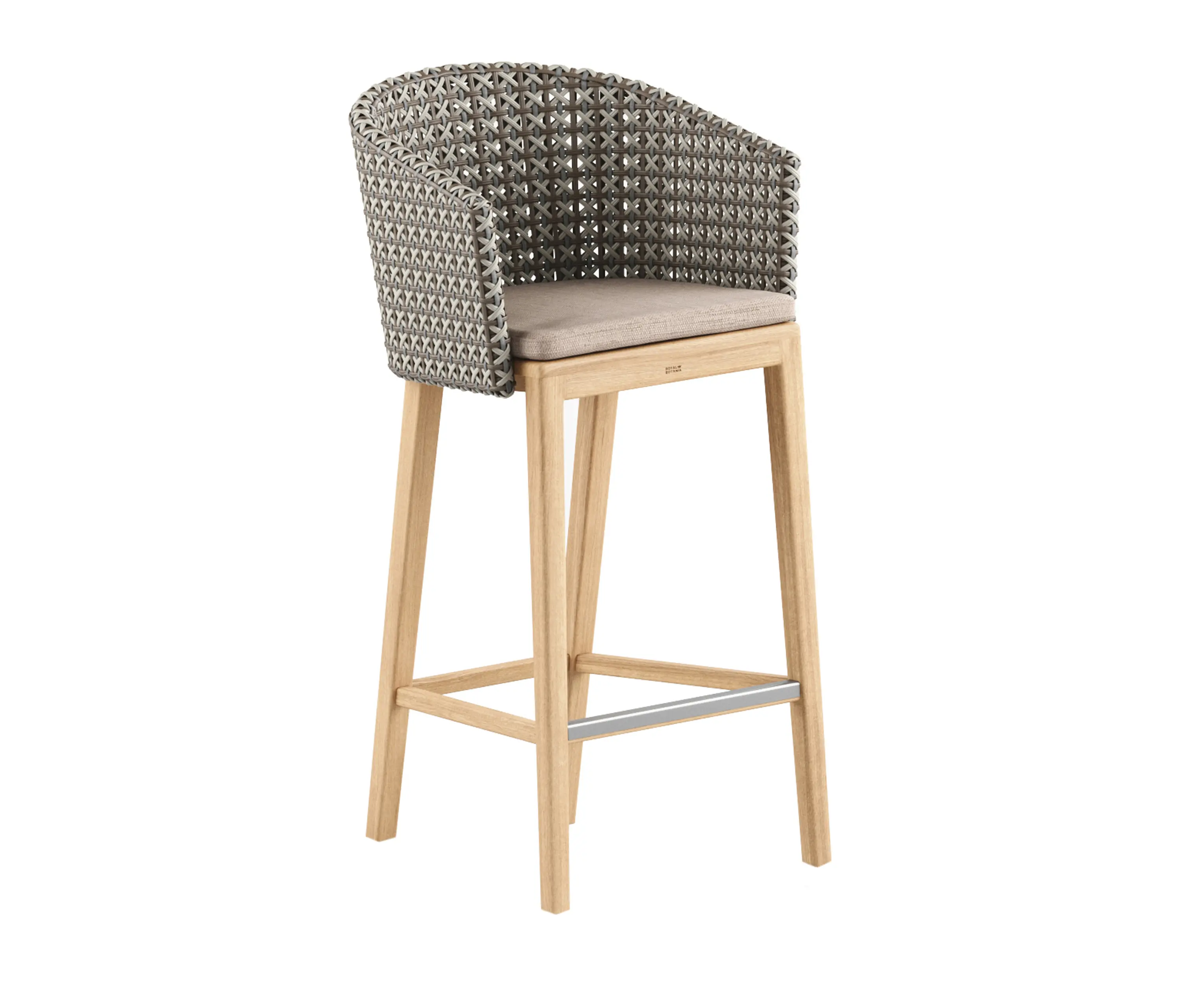 Royal Botania - Calypso barstool teak L & Kris Kross woven back