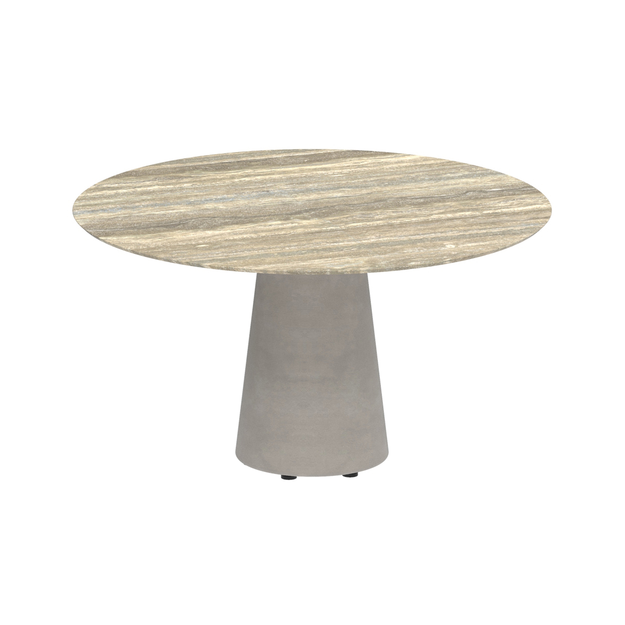 Conix table 120cm round low dining concrete