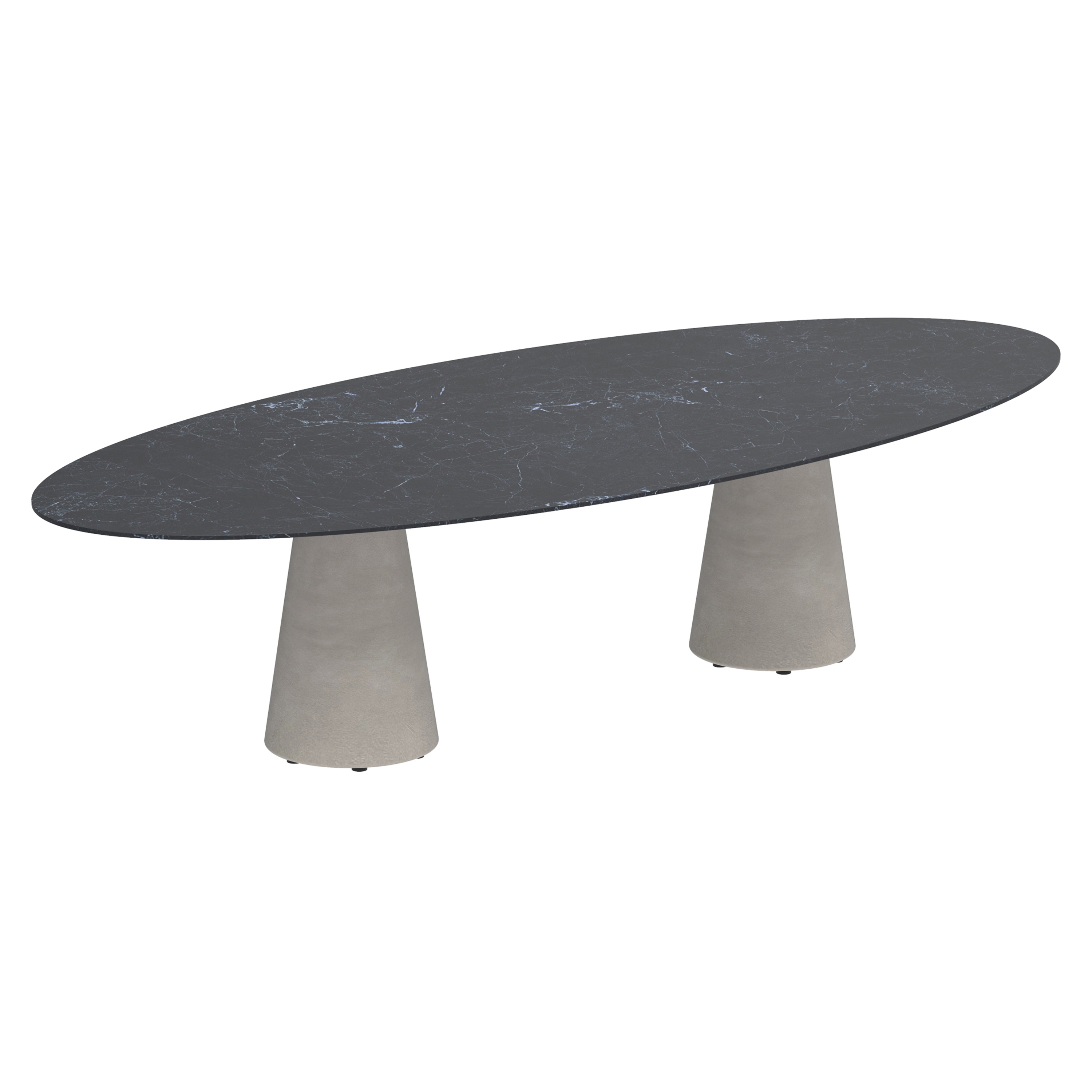 Conix table 320x140cm oval concrete