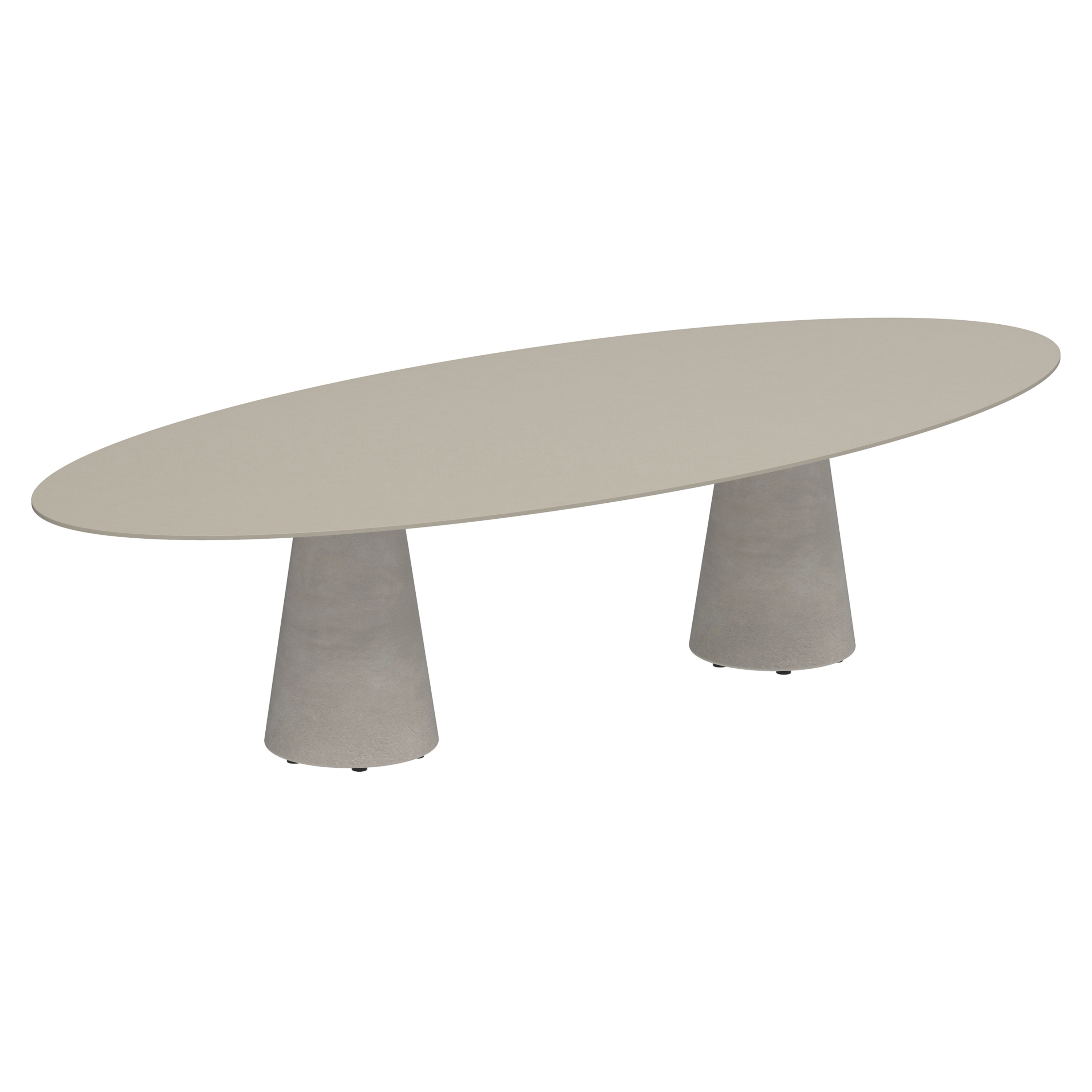 Conix table 320x140cm oval concrete