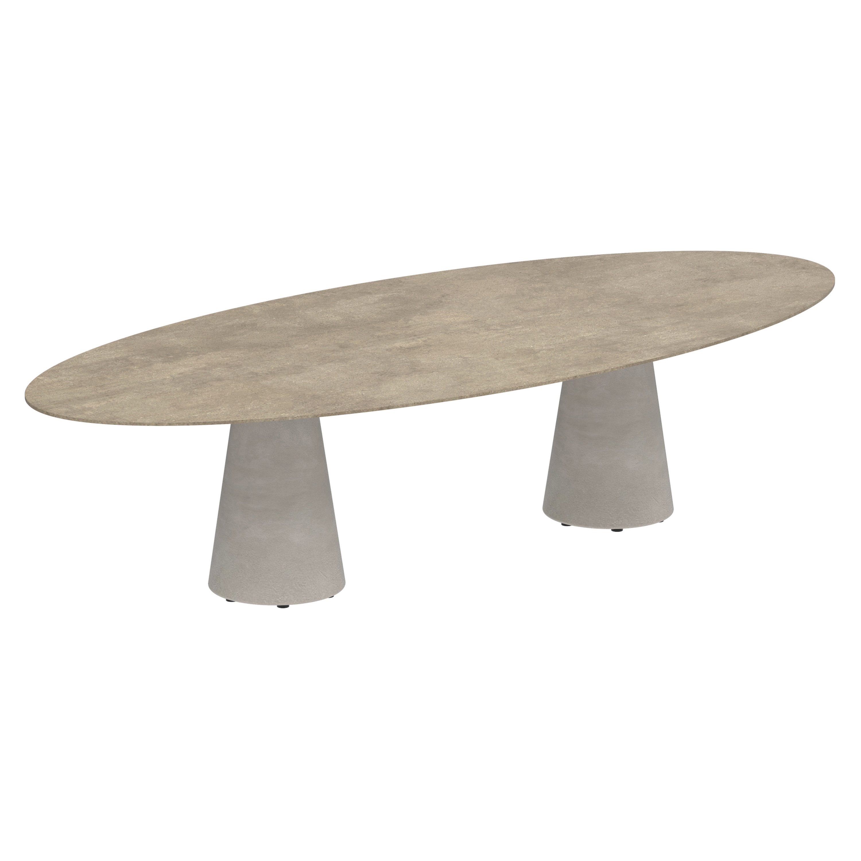 Conix table 320x140cm oval concrete