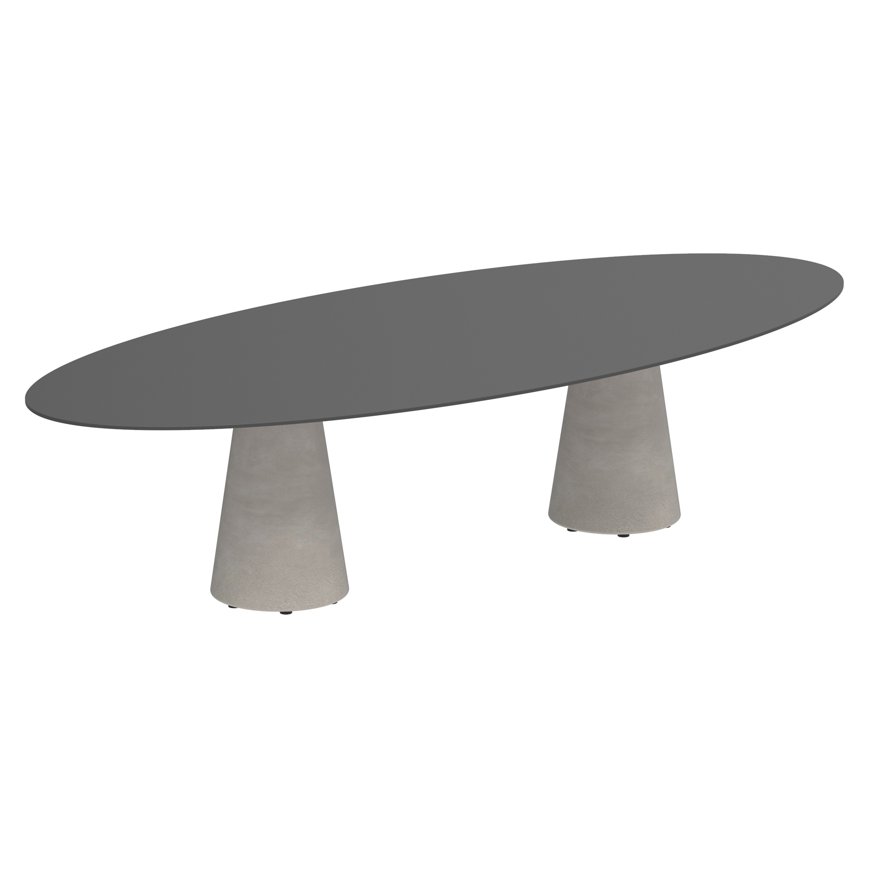 Conix table 320x140cm oval concrete