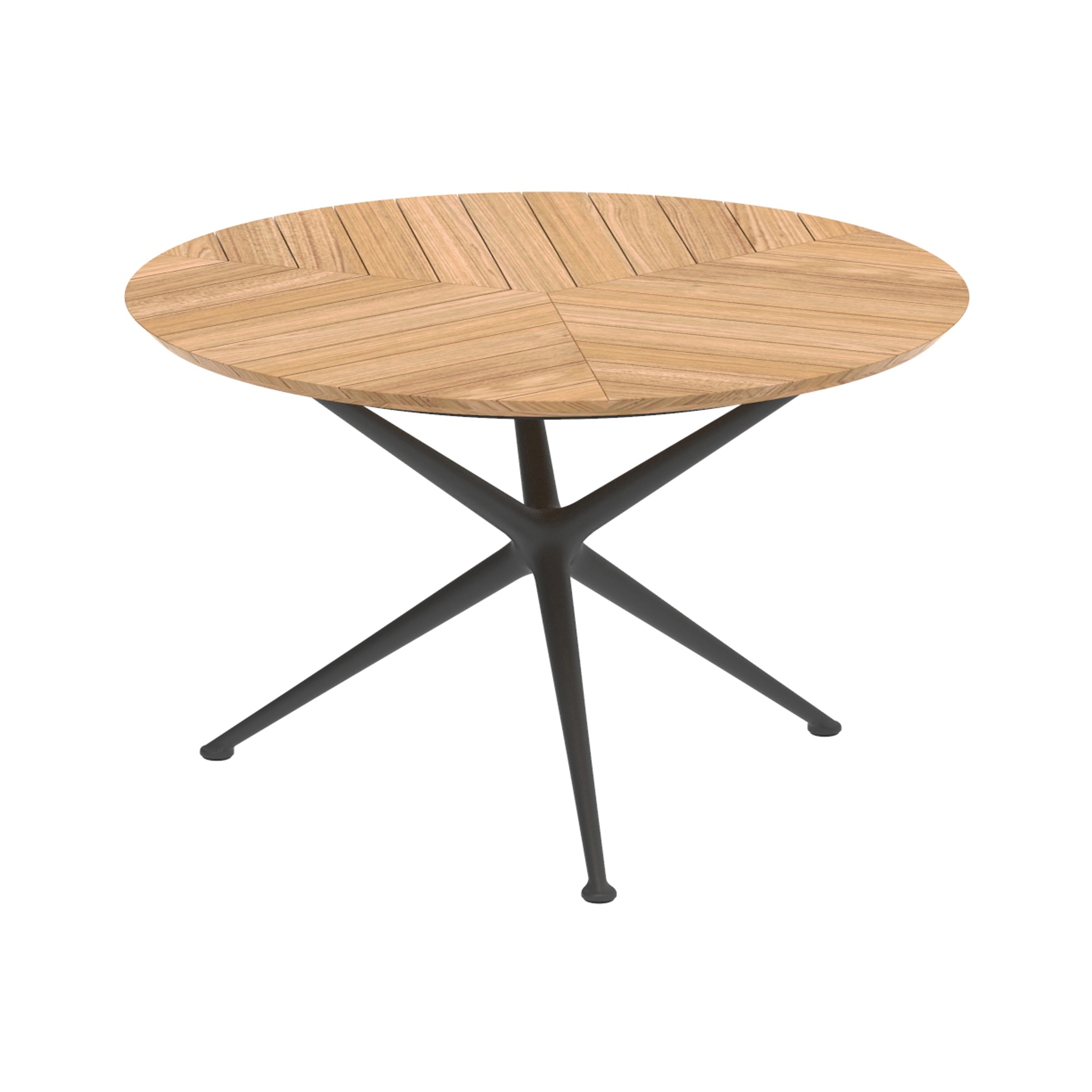 Display product Exes table 120cm round coated aluminium & teak top from manufacturer Royal Botania