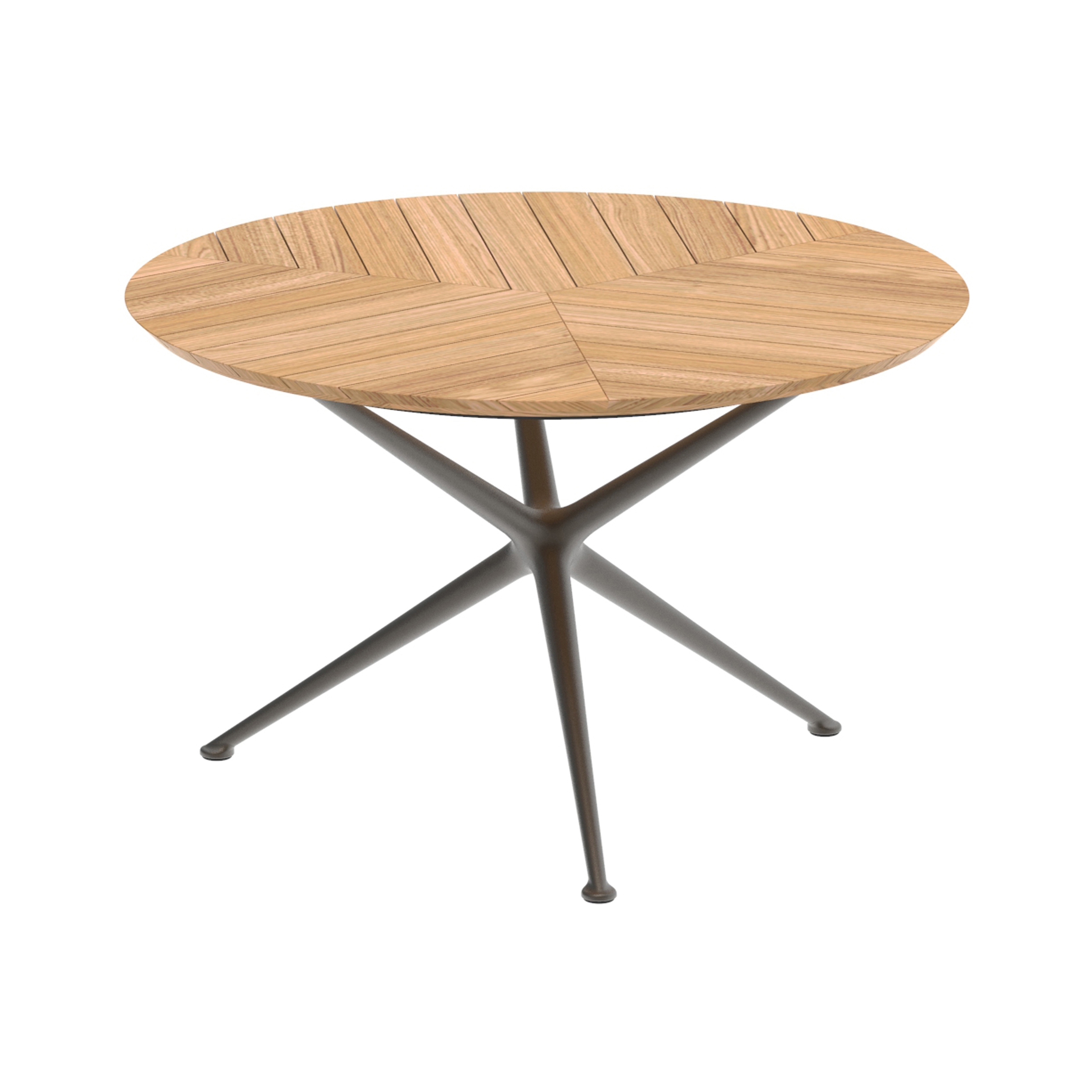 Display product Exes table 120cm round coated aluminium & teak top from manufacturer Royal Botania