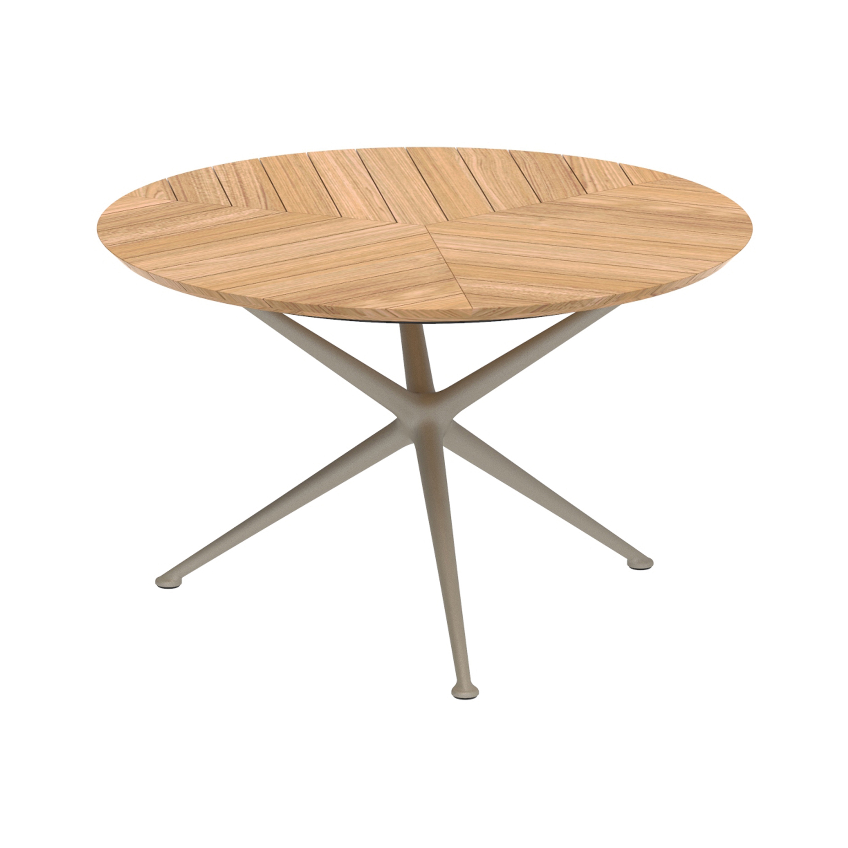 Display product Exes table 120cm round coated aluminium & teak top from manufacturer Royal Botania