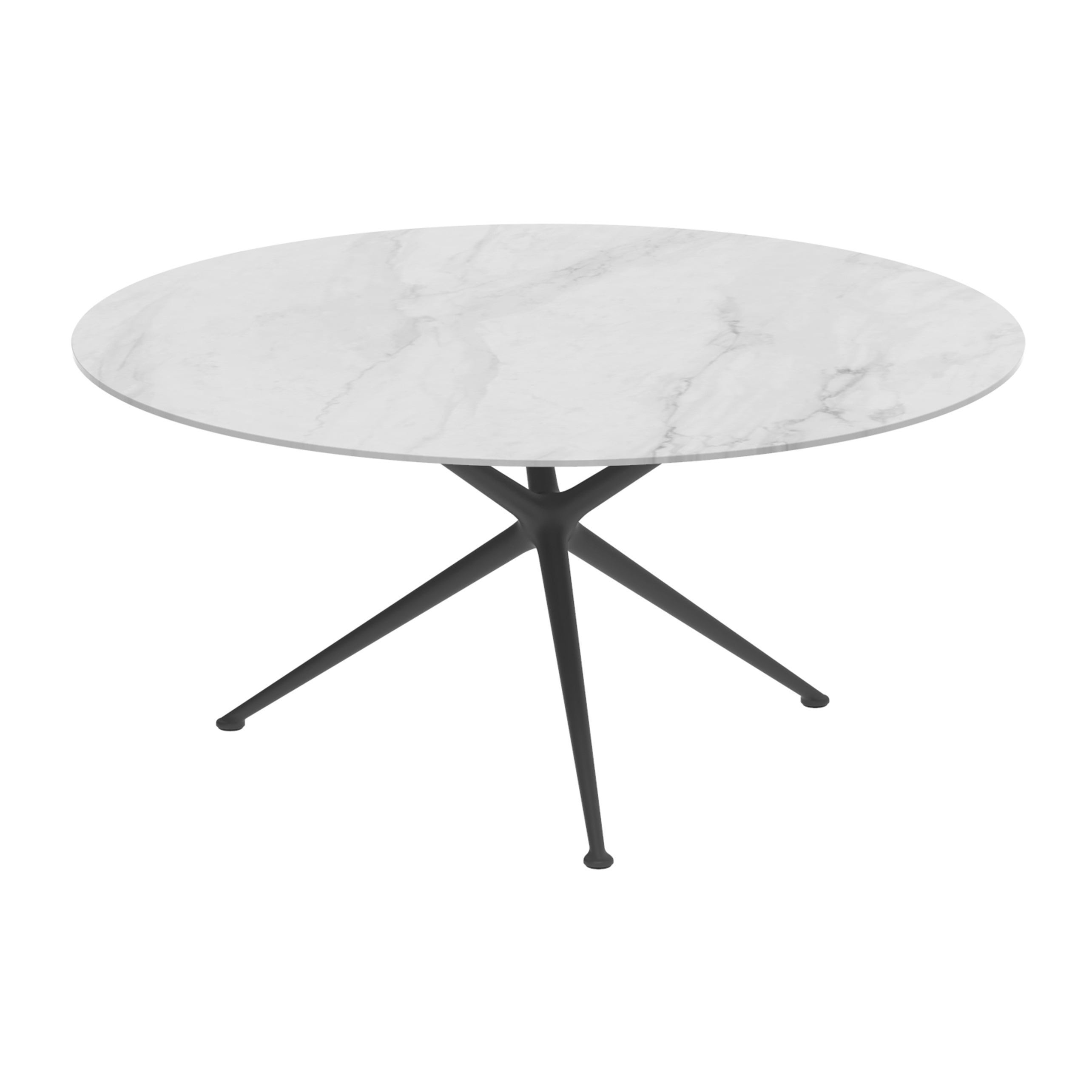 Exes table 160cm round coated aluminium & ceram top