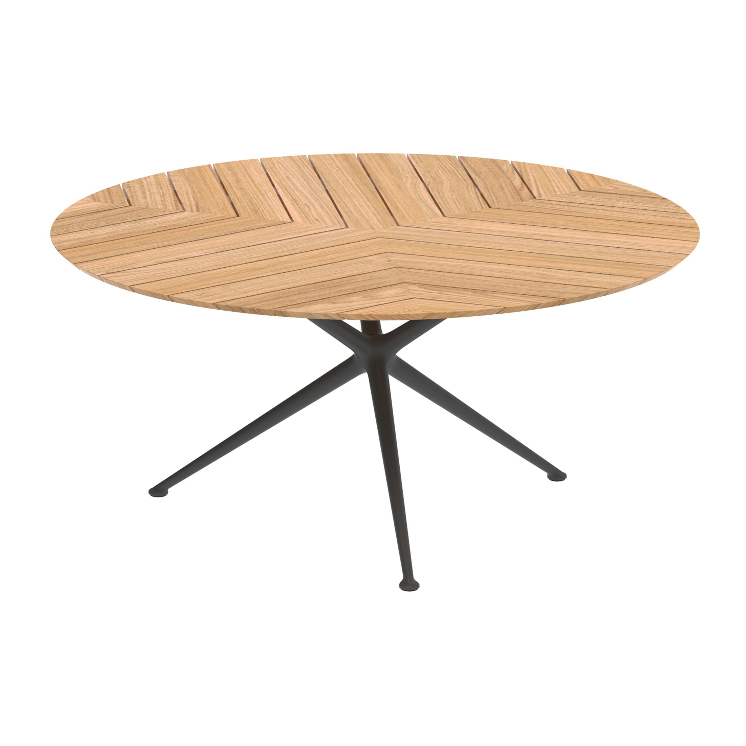 Display product Exes table 160cm round coated aluminium & teak top from manufacturer Royal Botania