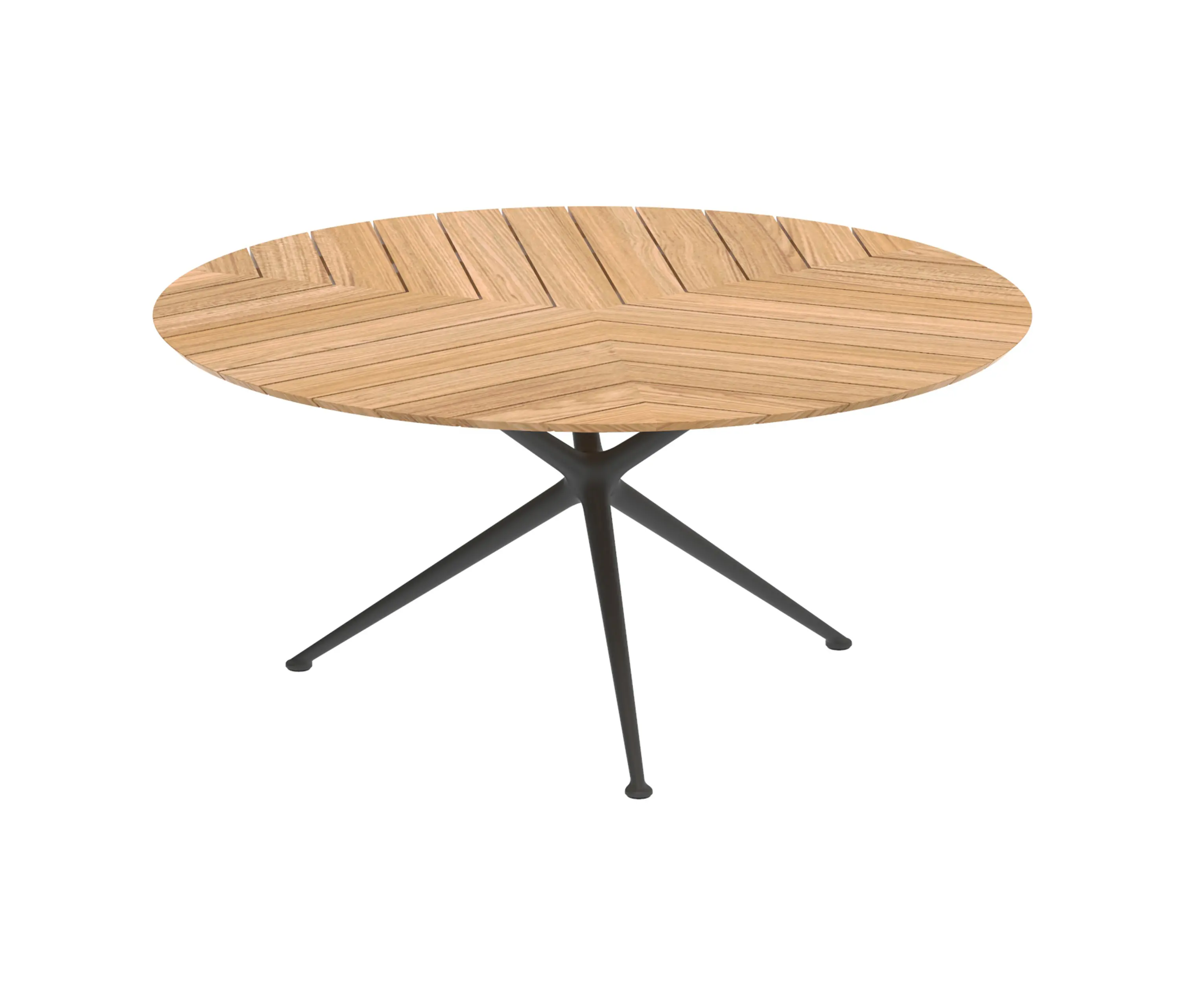 Royal Botania - Exes table 160cm round coated aluminium & plateau en teck